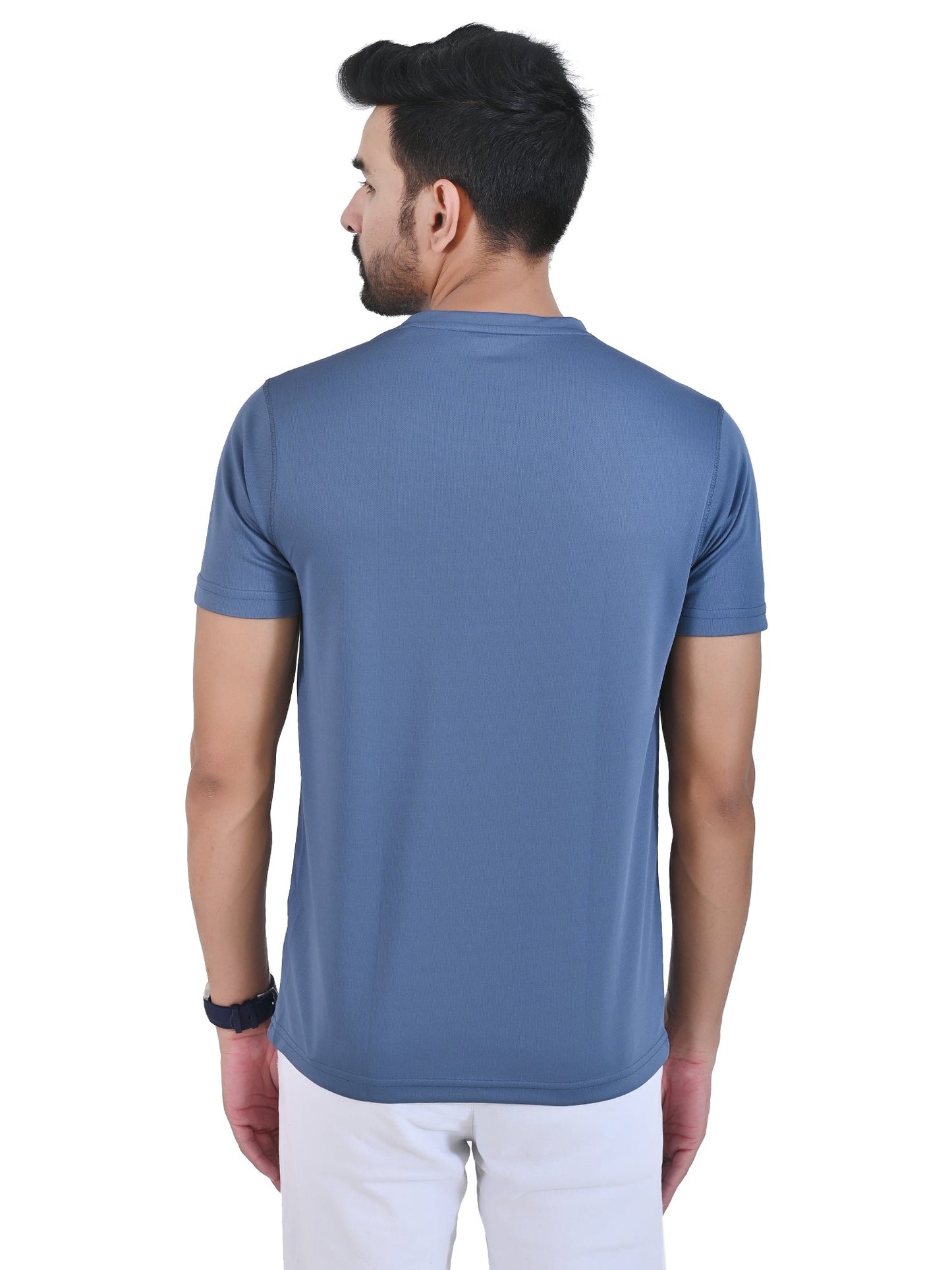 Arbour Men Solid Round Neck Polyester  T-Shirt