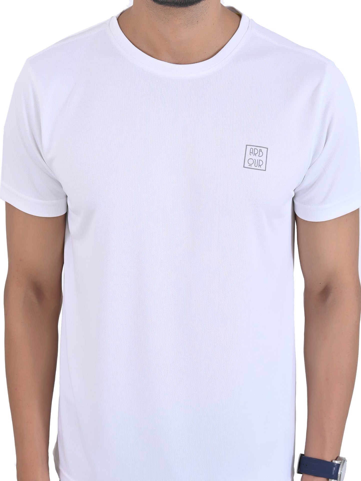 Arbour Men Solid Round Neck Polyester  T-Shirt