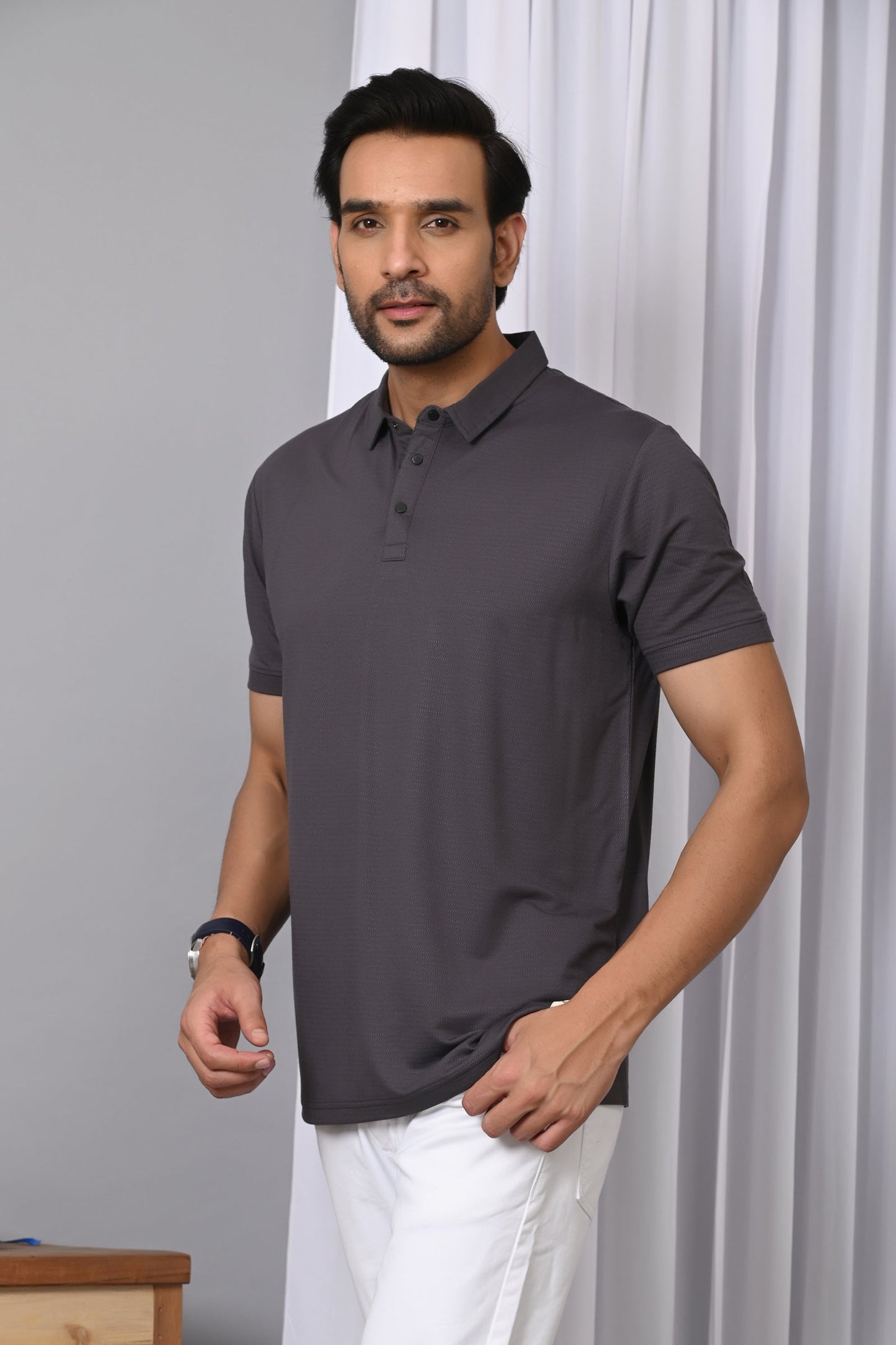 Arbour Men Polo Neck Solid Half Sleeves T-Shirt