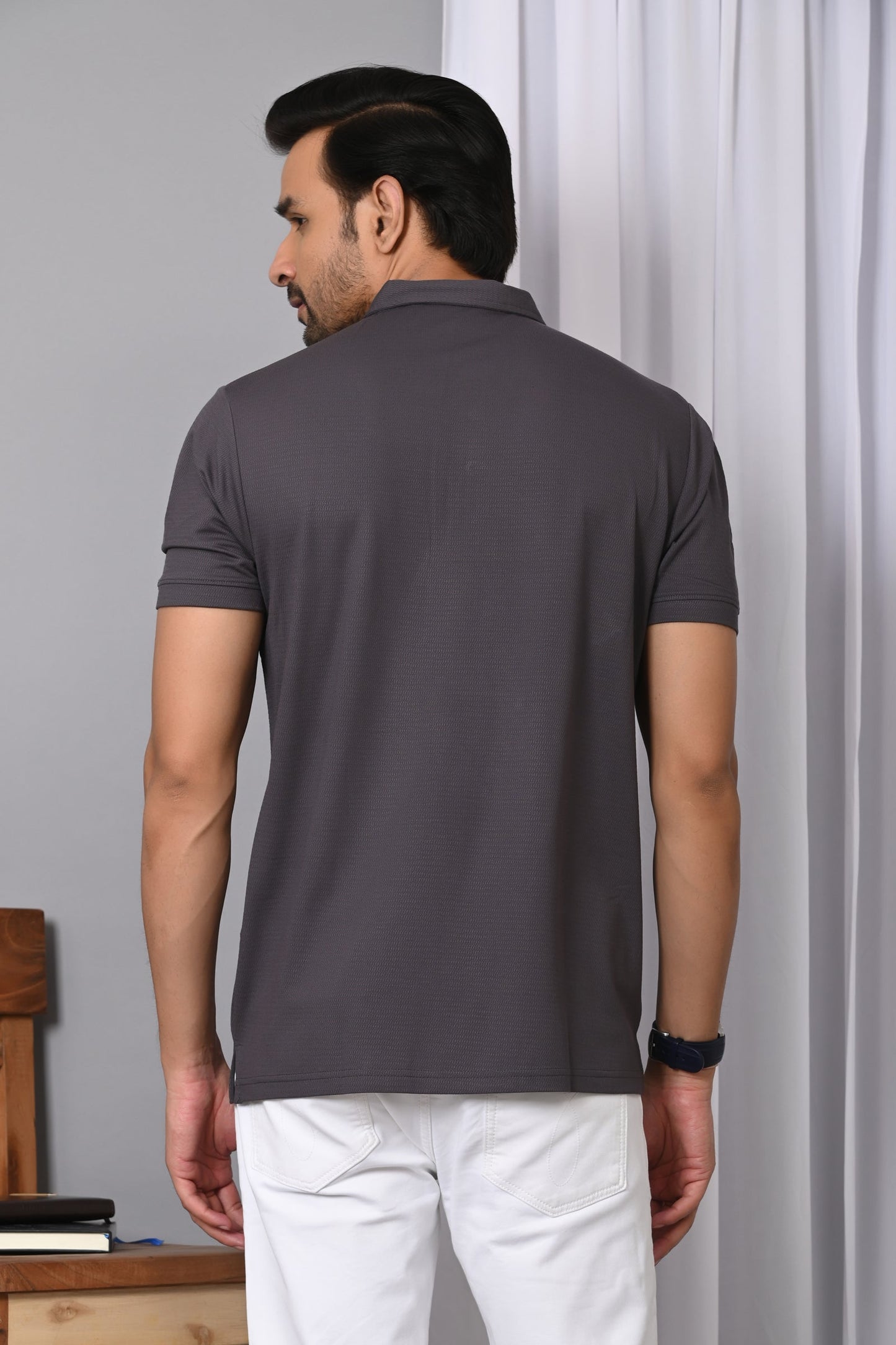 Arbour Men Polo Neck Solid Half Sleeves T-Shirt