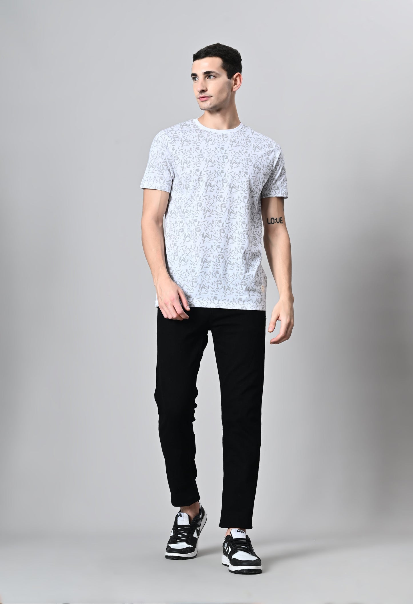 Arbour Men Round Neck All Over Print Half Sleeves T-Shirt