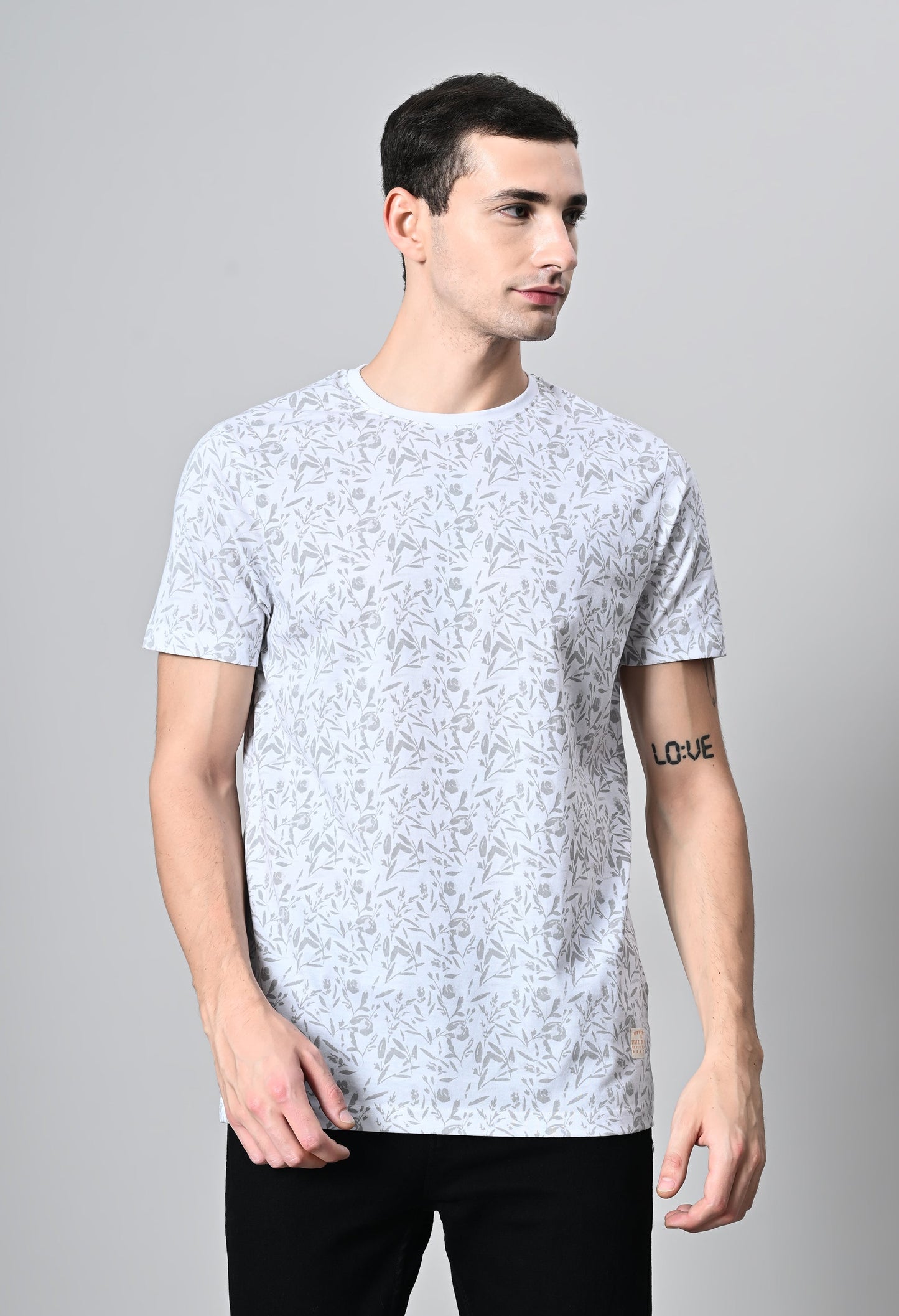 Arbour Men Round Neck All Over Print Half Sleeves T-Shirt