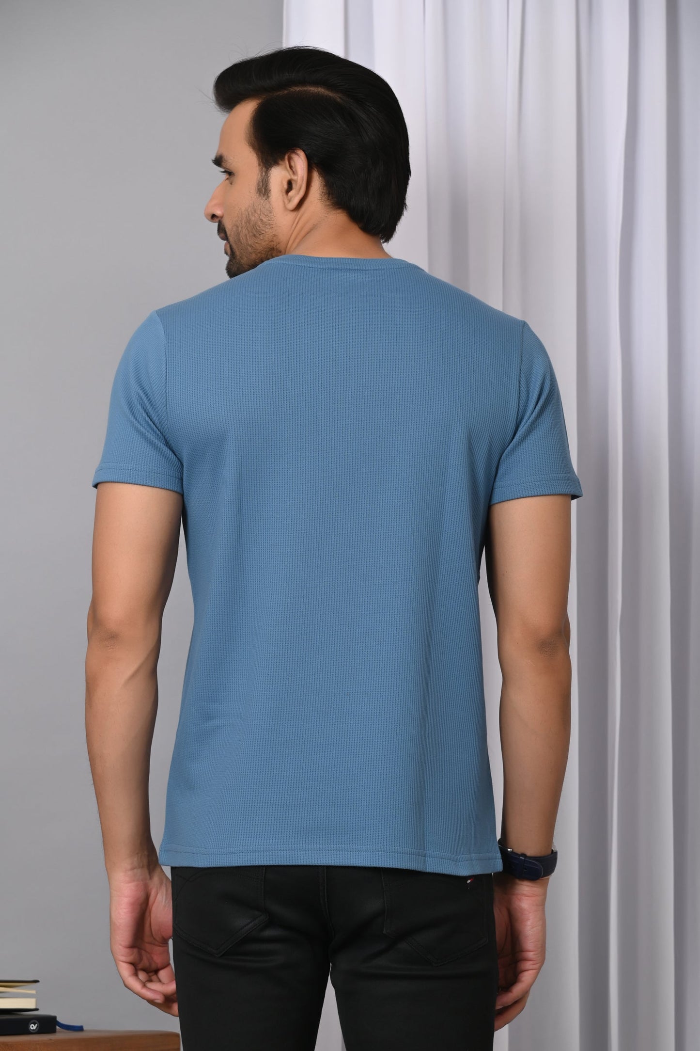 Arbour Men Solid Henley Neck Cotton Blend T-Shirt