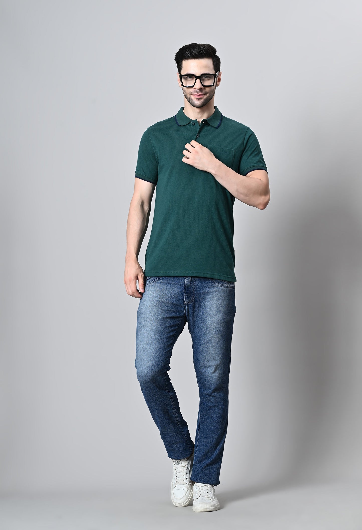 Arbour Men Polo Neck Half Sleeves Solid Pocket T-Shirt