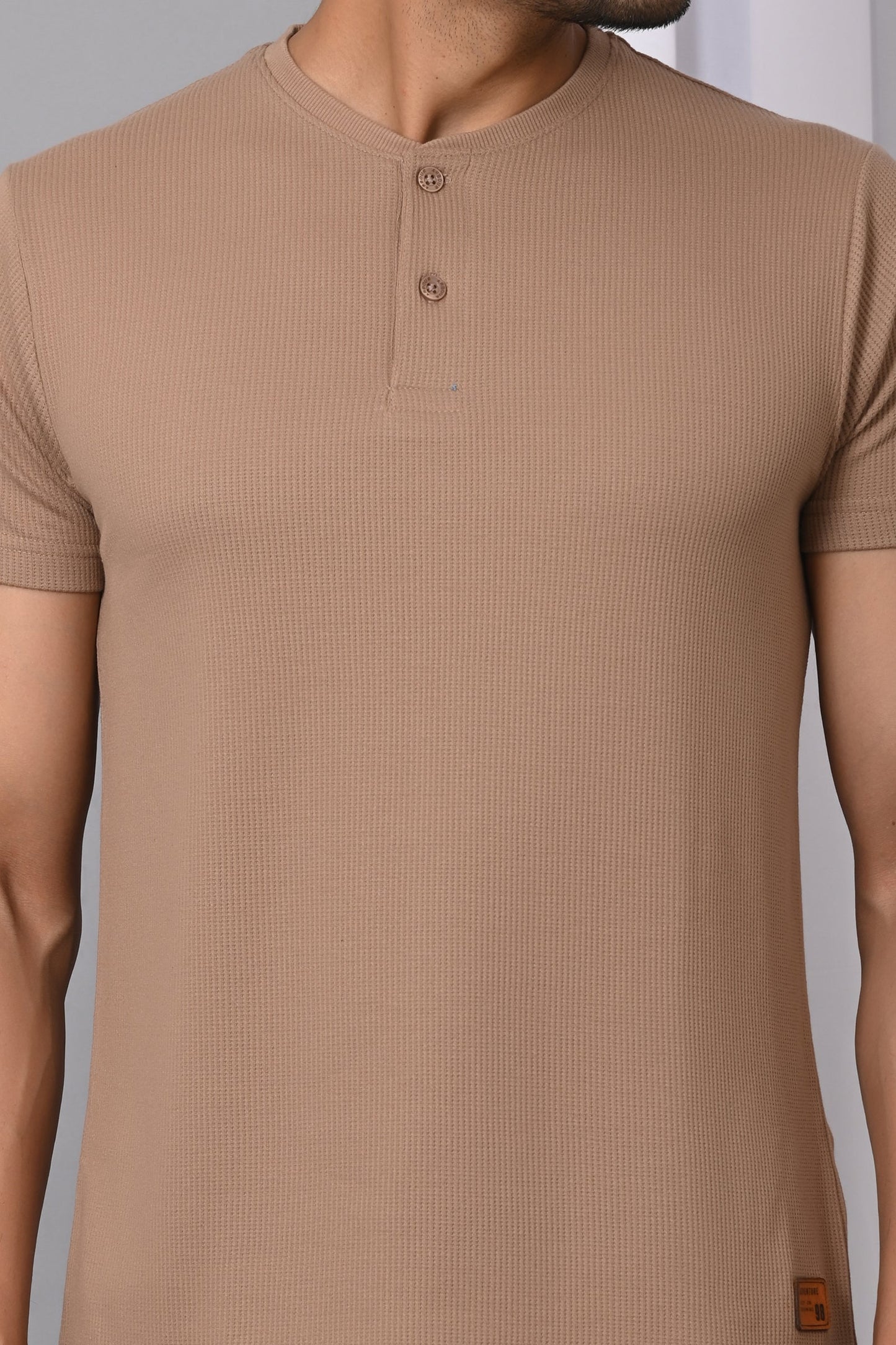 Arbour Men Solid Henley Neck Cotton Blend T-Shirt