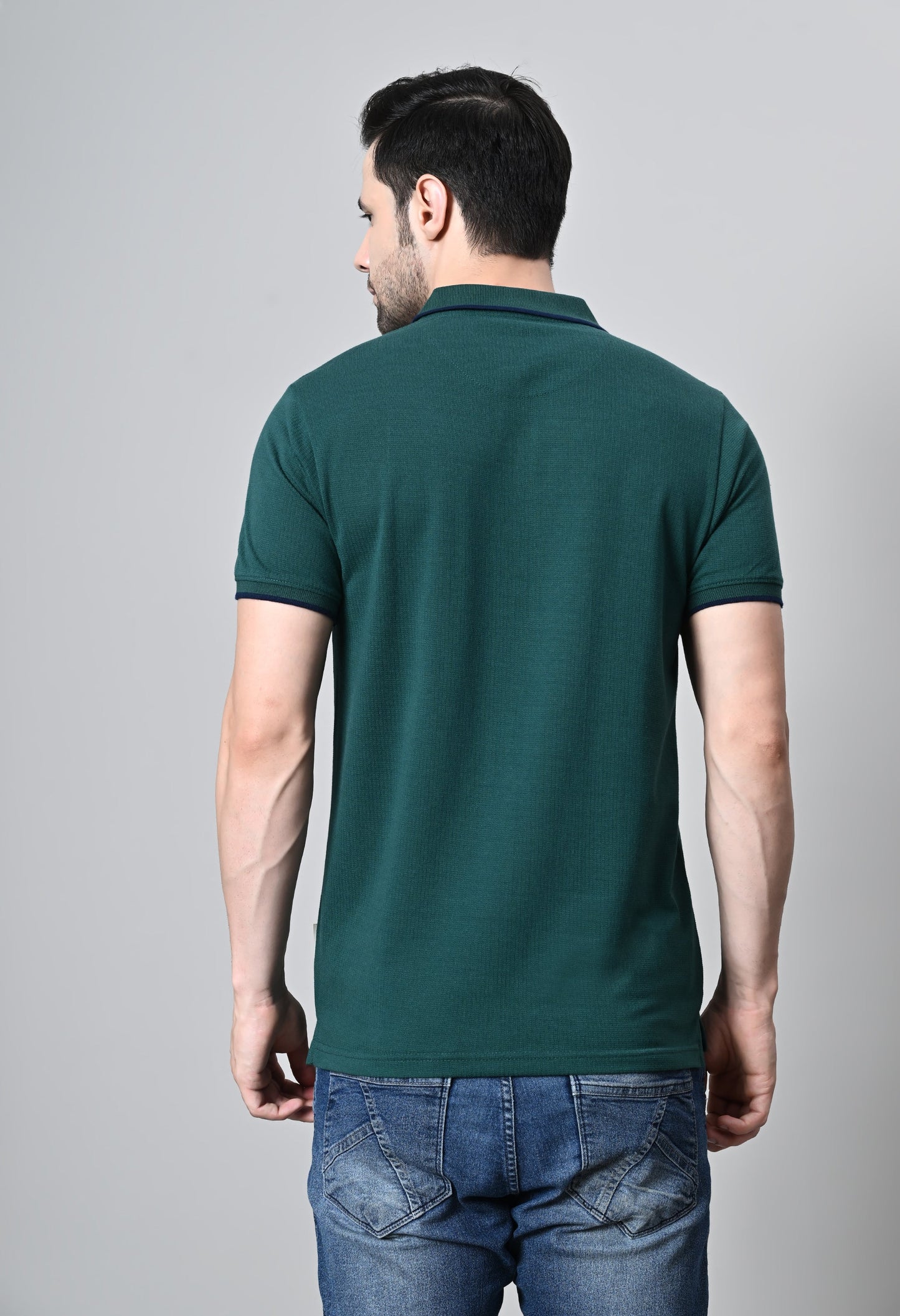 Arbour Men Polo Neck Half Sleeves Solid Pocket T-Shirt