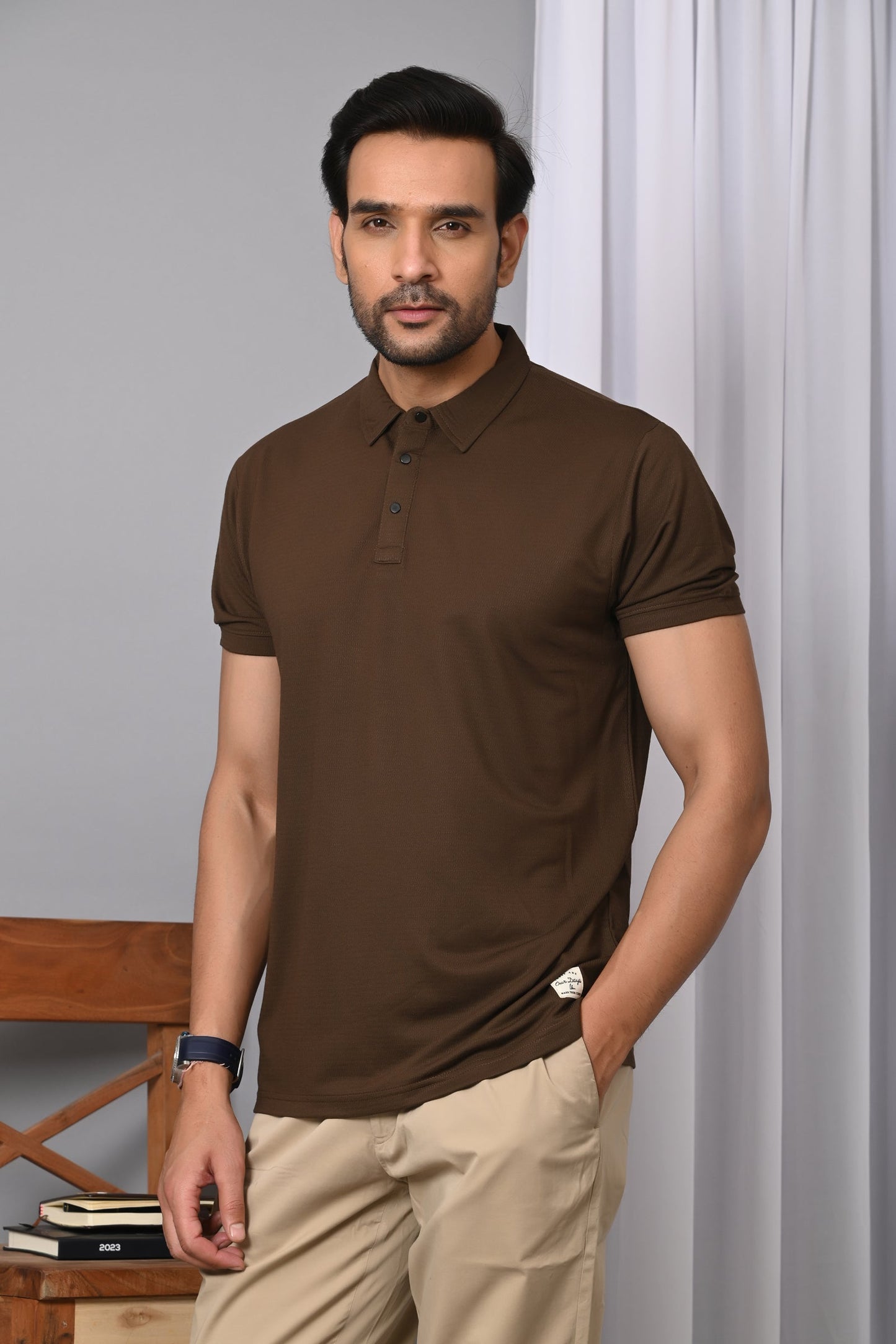 Arbour Men Polo Neck Solid Half Sleeves T-Shirt