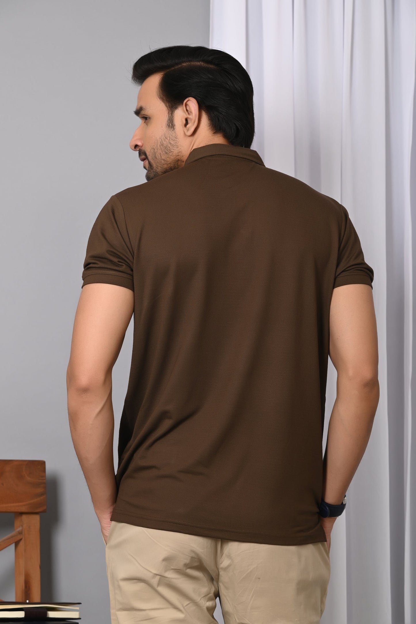 Arbour Men Polo Neck Solid Half Sleeves T-Shirt