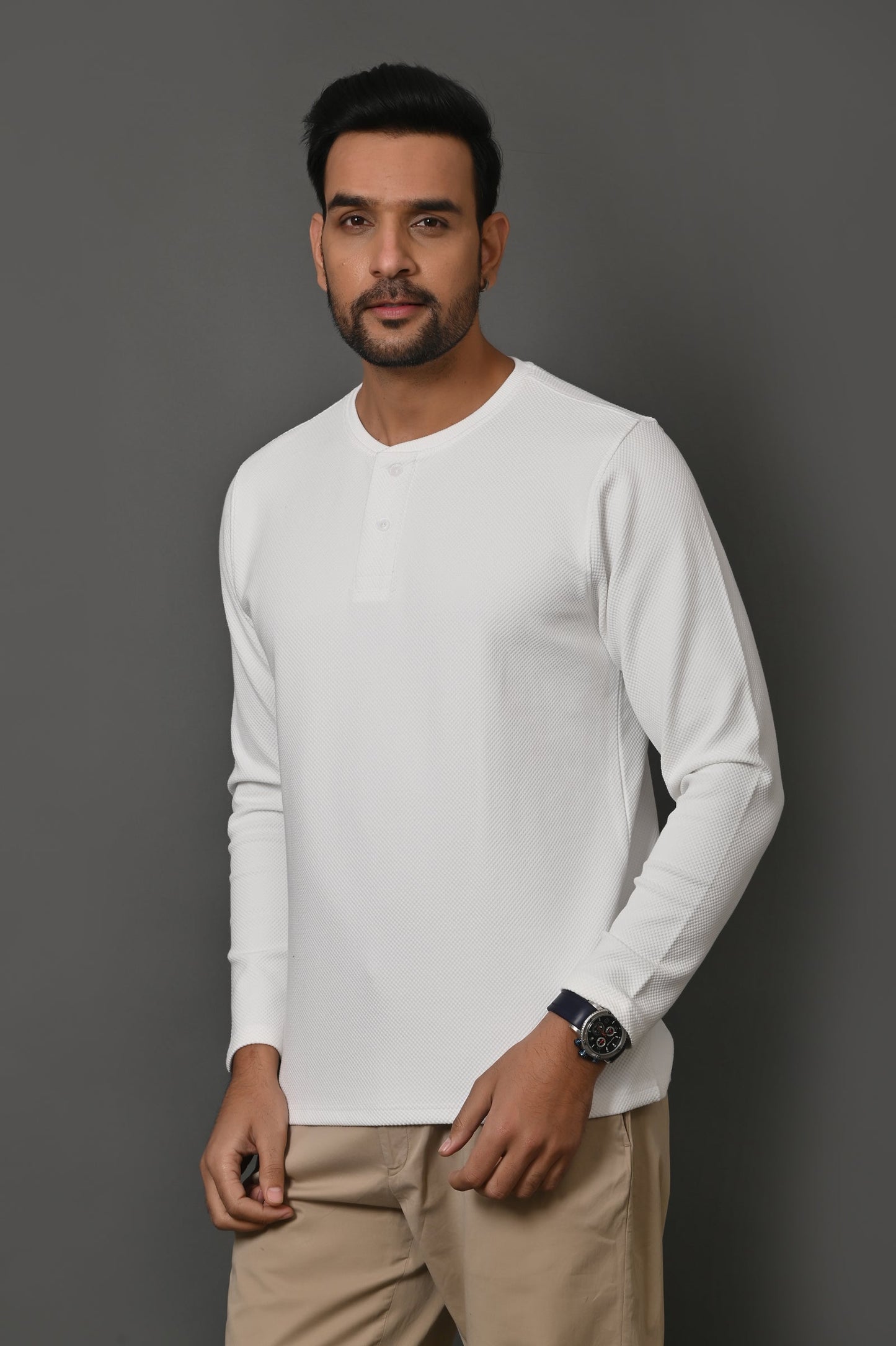 Arbour Men Henley Neck Full Sleeves T-Shirt