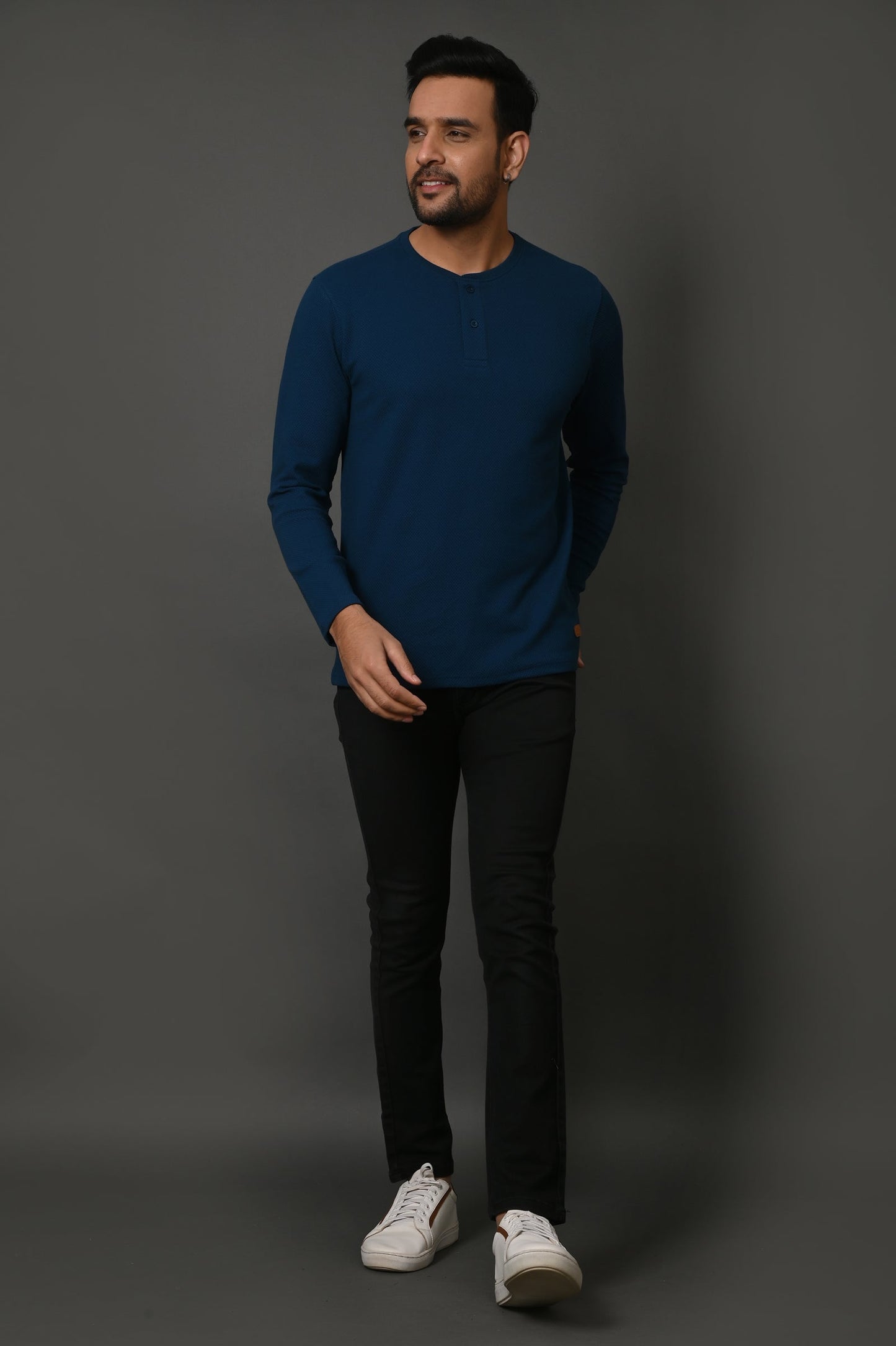 Arbour Men Henley Neck Full Sleeves T-Shirt