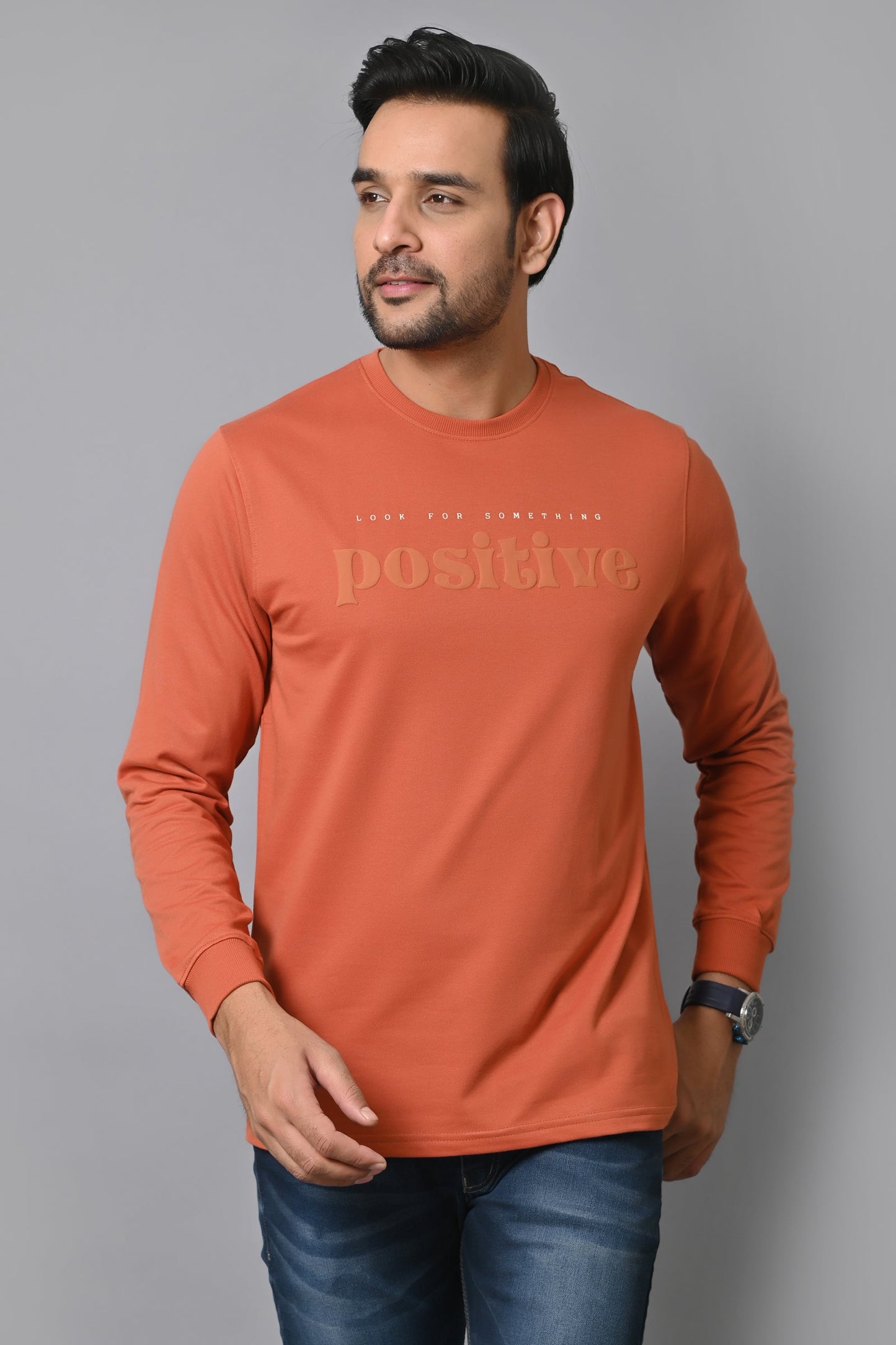 Arbour Men Round Neck Printed Full Sleeves T-Shirt