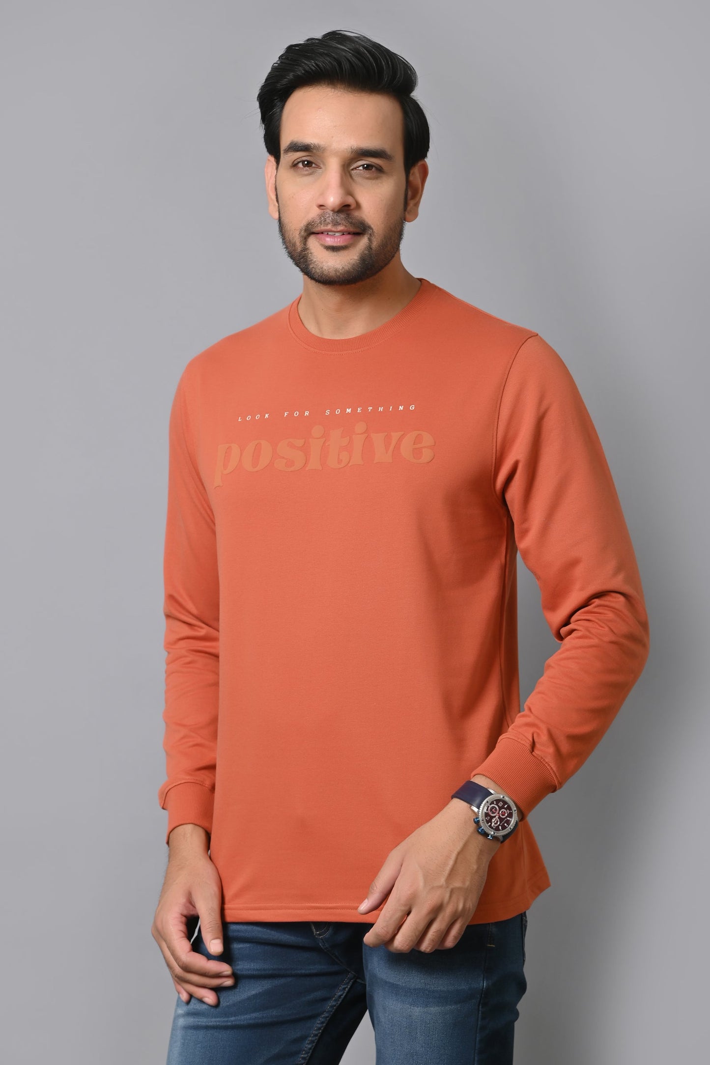 Arbour Men Round Neck Printed Full Sleeves T-Shirt