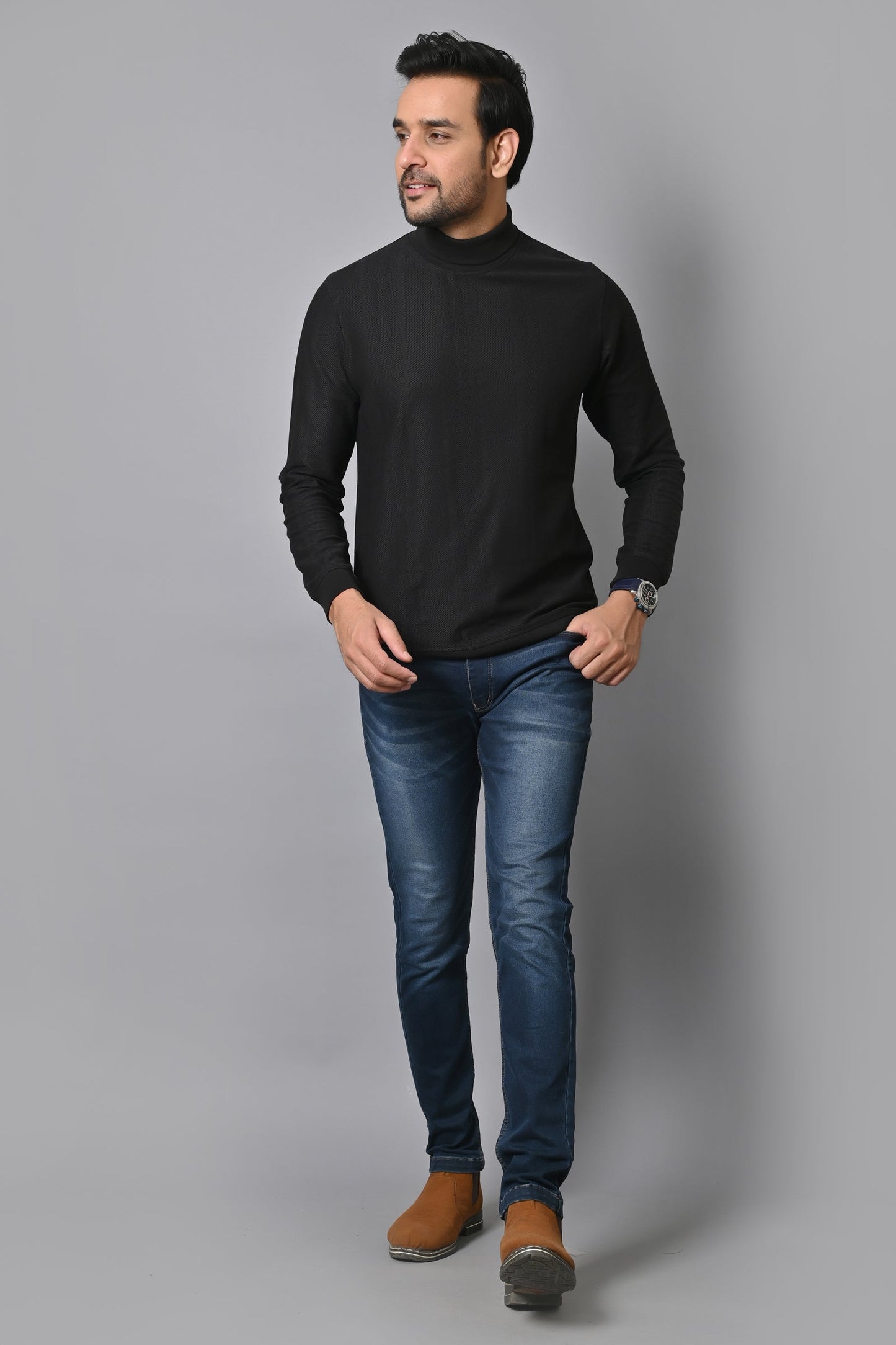 Arbour Men High Neck Full Sleeves T-Shirt