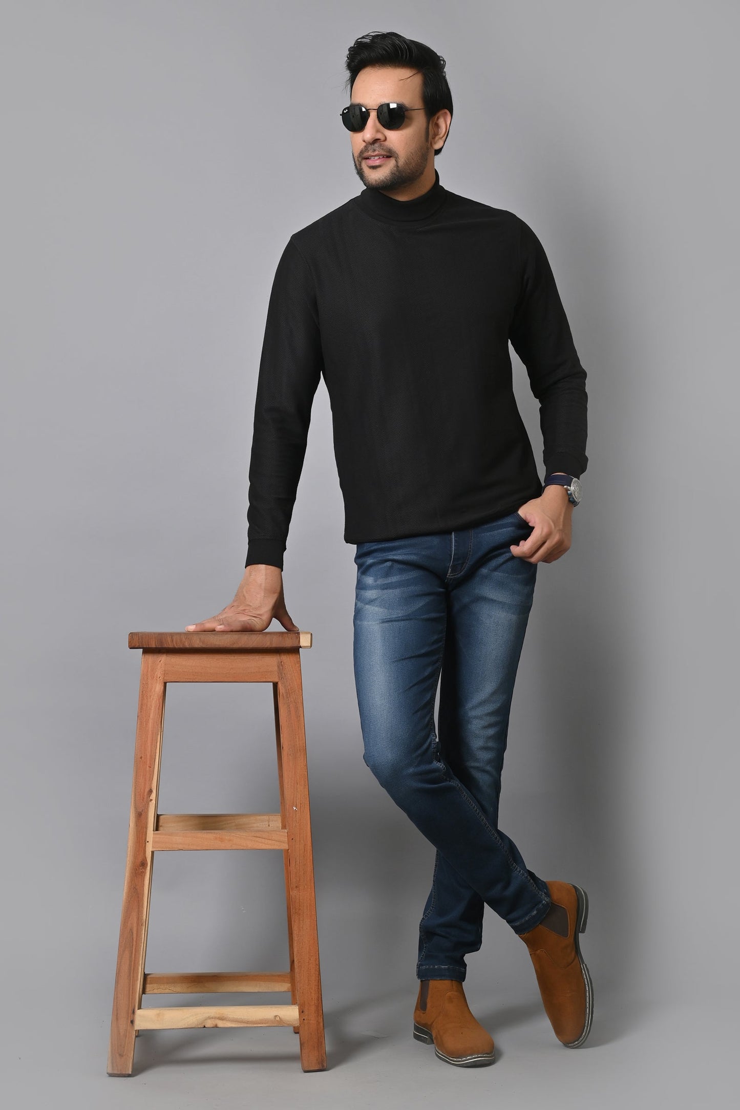 Arbour Men High Neck Full Sleeves T-Shirt