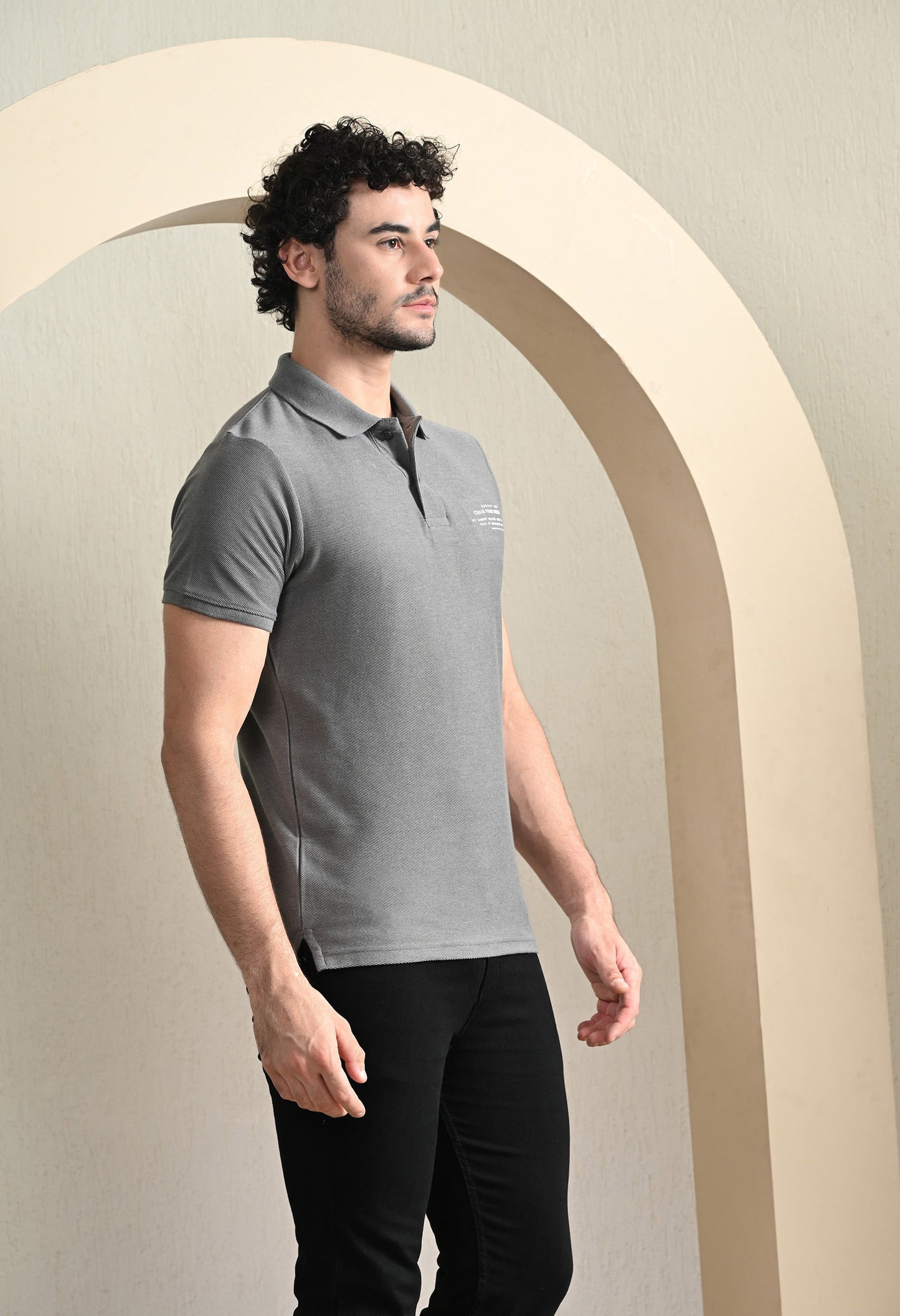 Arbour Men Polo Neck Solid Plain Slim Fit T-Shirt