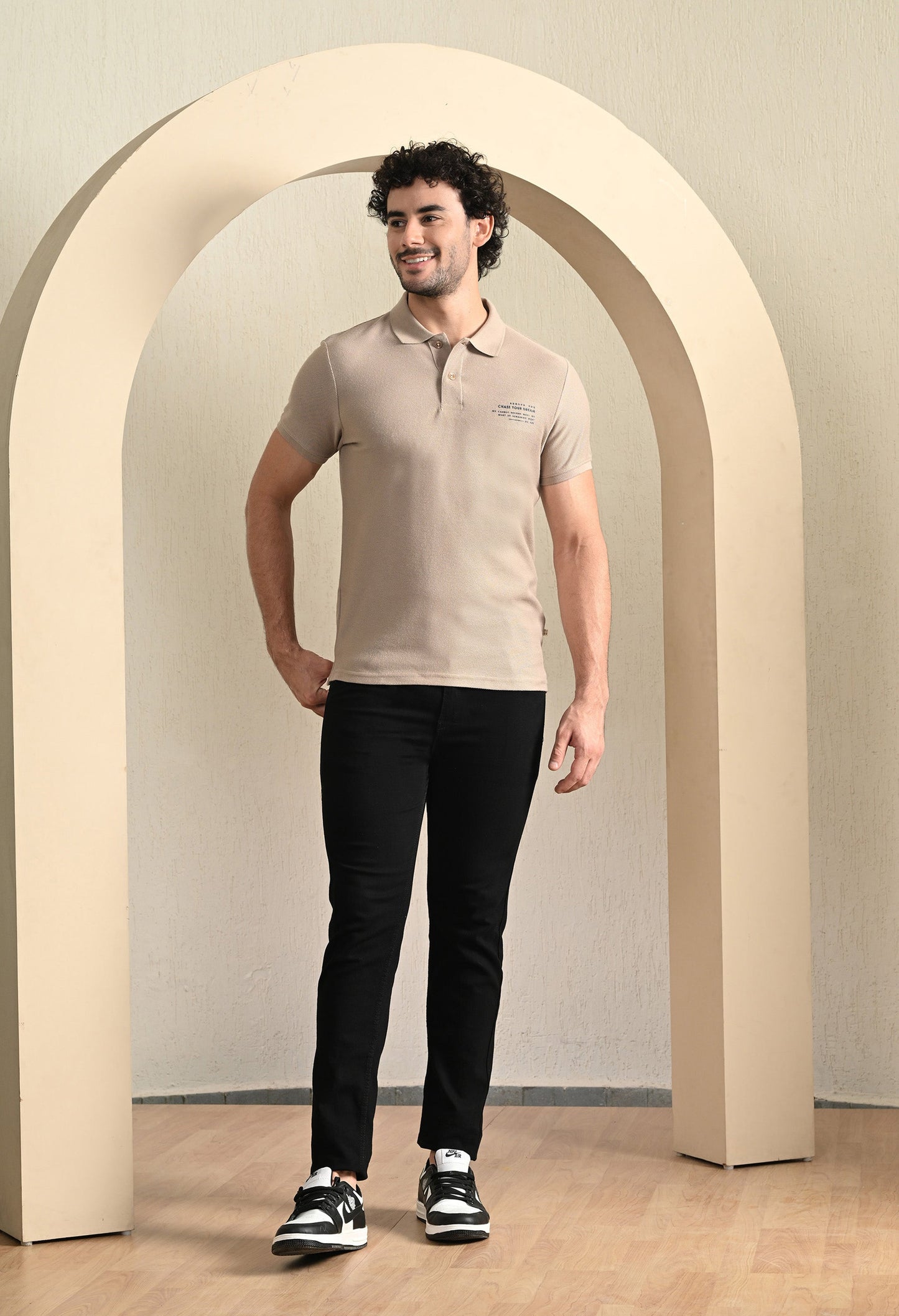 Arbour Men Polo Neck Solid Plain Slim Fit T-Shirt