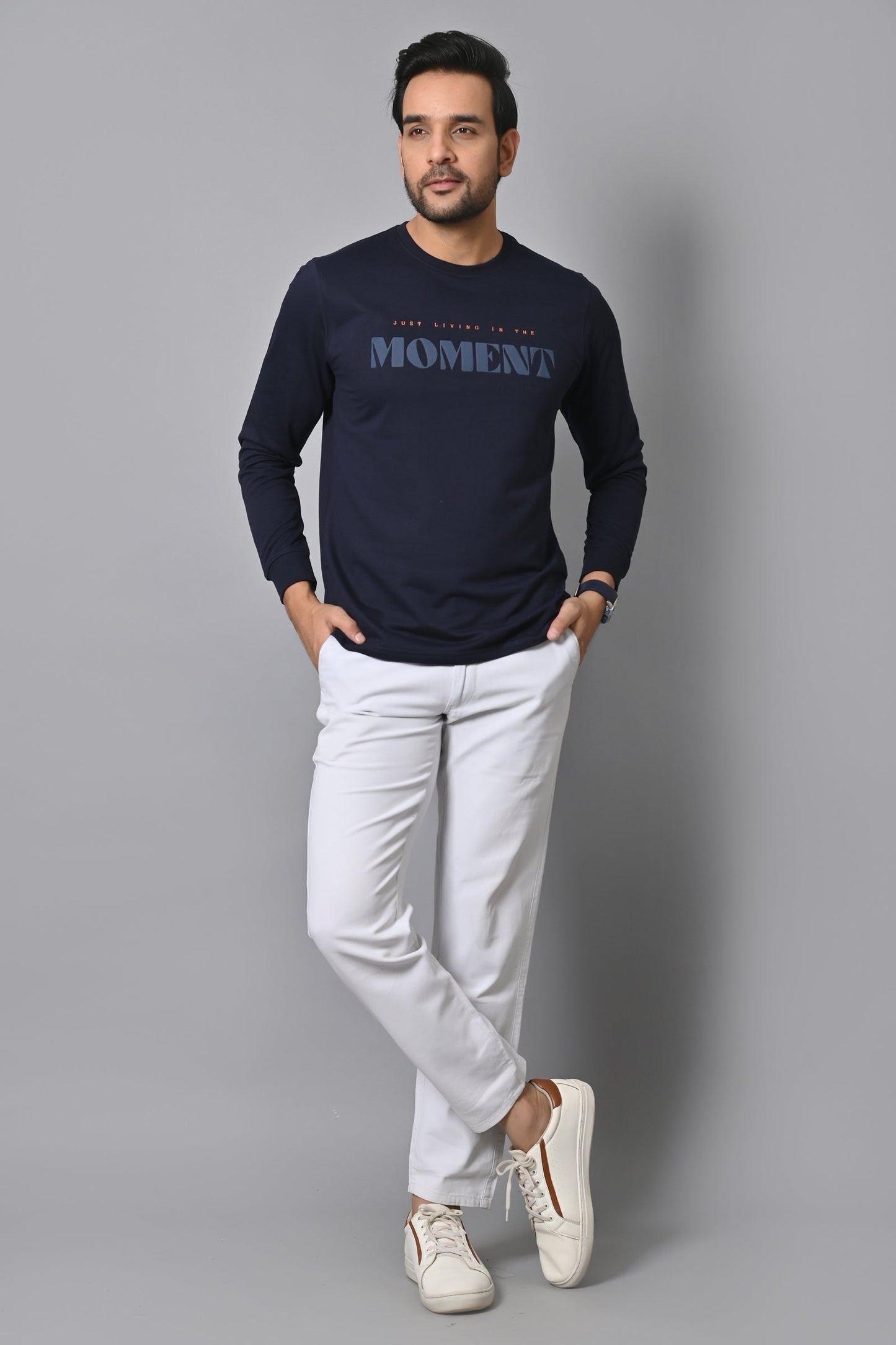 Arbour Men Round Neck Printed Full Sleeves T-Shirt