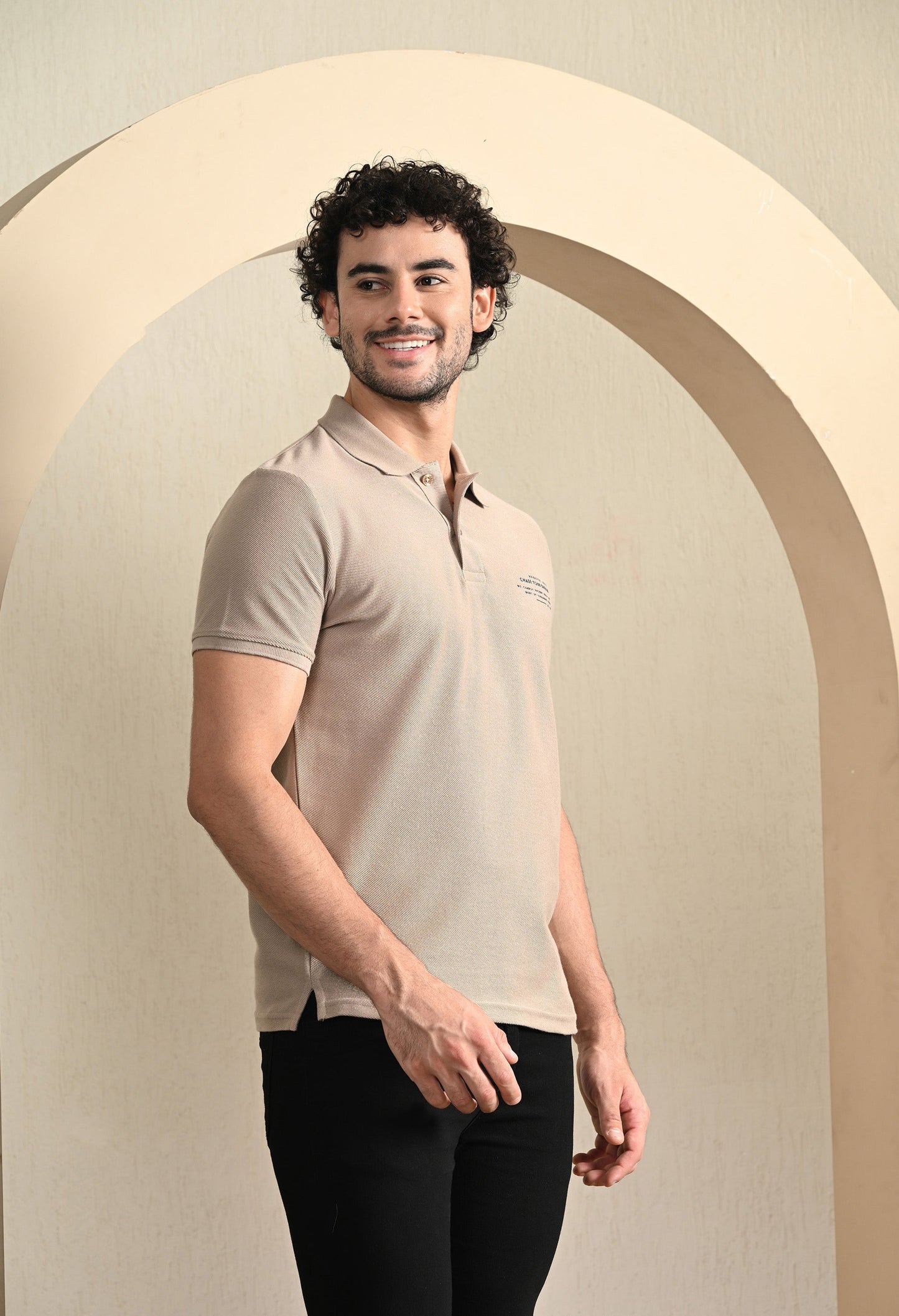 Arbour Men Polo Neck Solid Plain Slim Fit T-Shirt