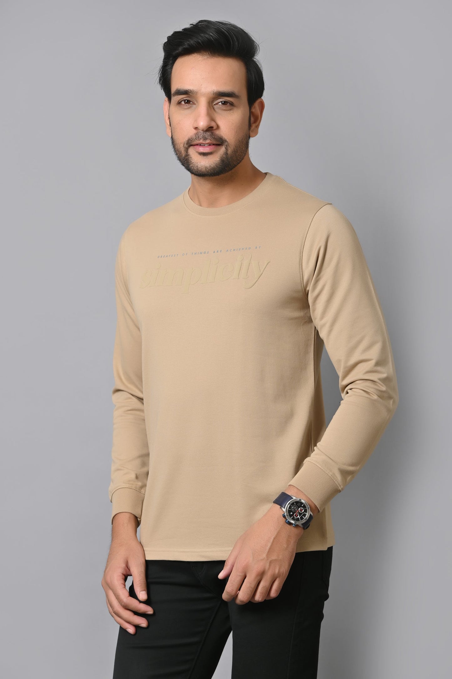 Arbour Men Round Neck Printed Full Sleeves T-Shirt