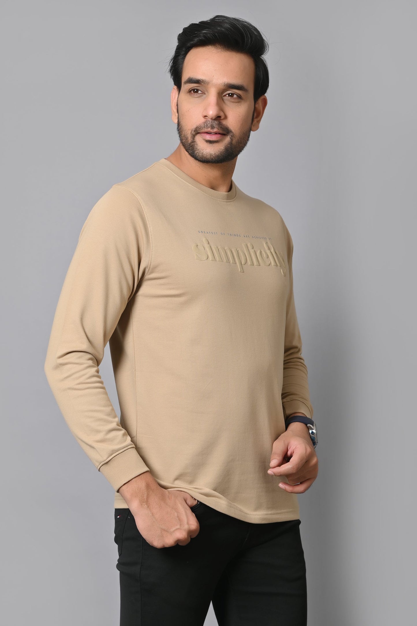 Arbour Men Round Neck Printed Full Sleeves T-Shirt