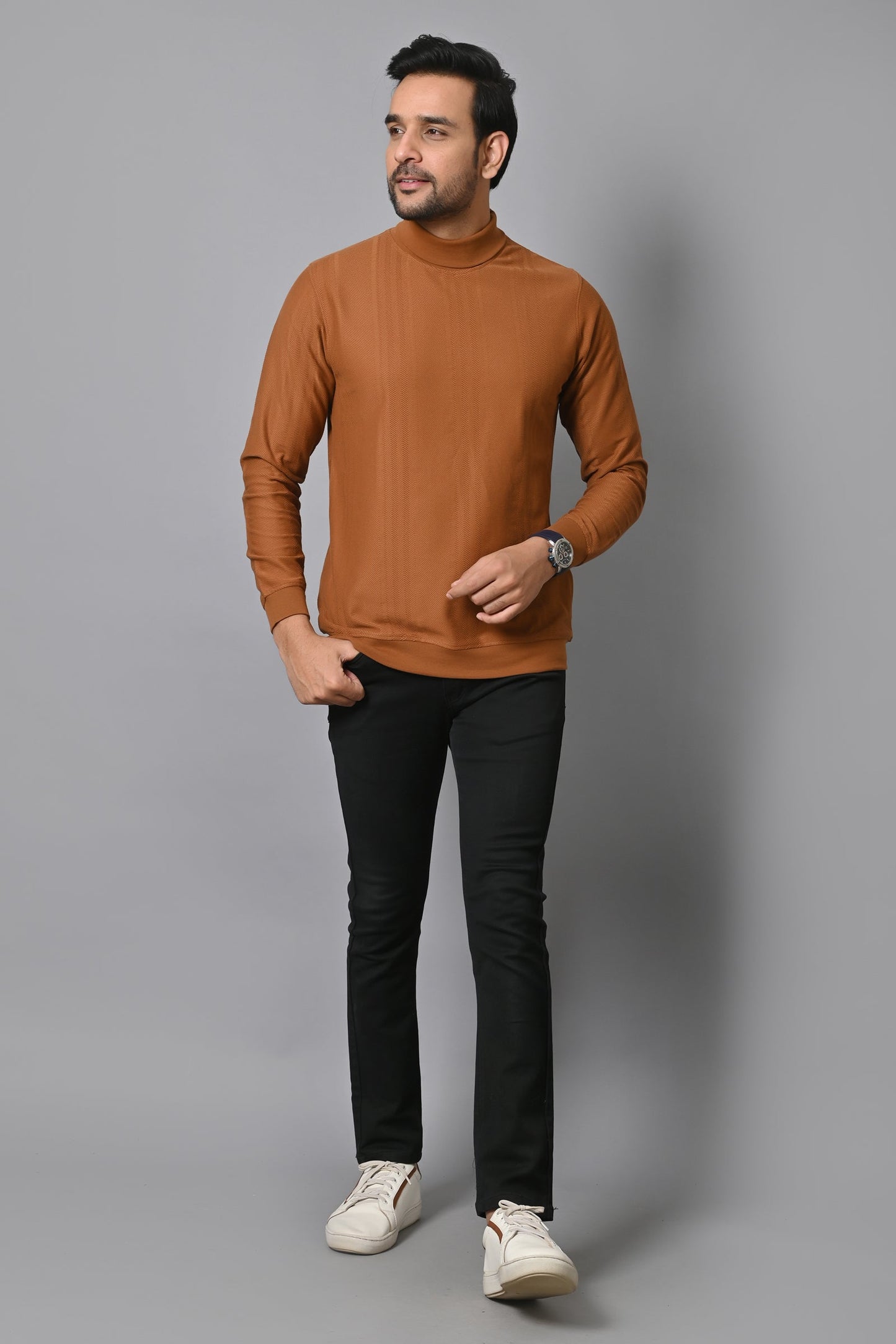 Arbour Men High Neck Full Sleeves T-Shirt