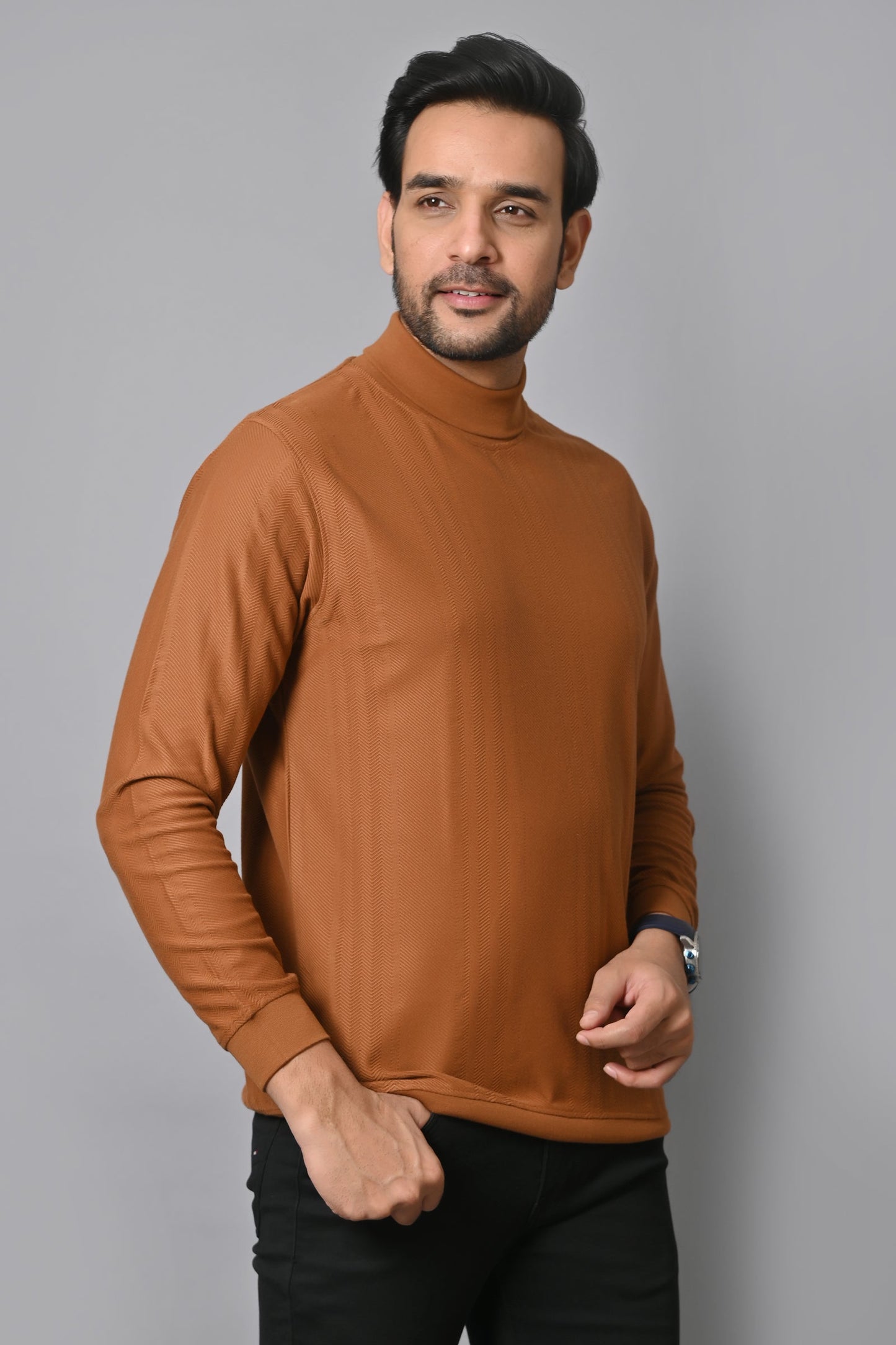 Arbour Men High Neck Full Sleeves T-Shirt