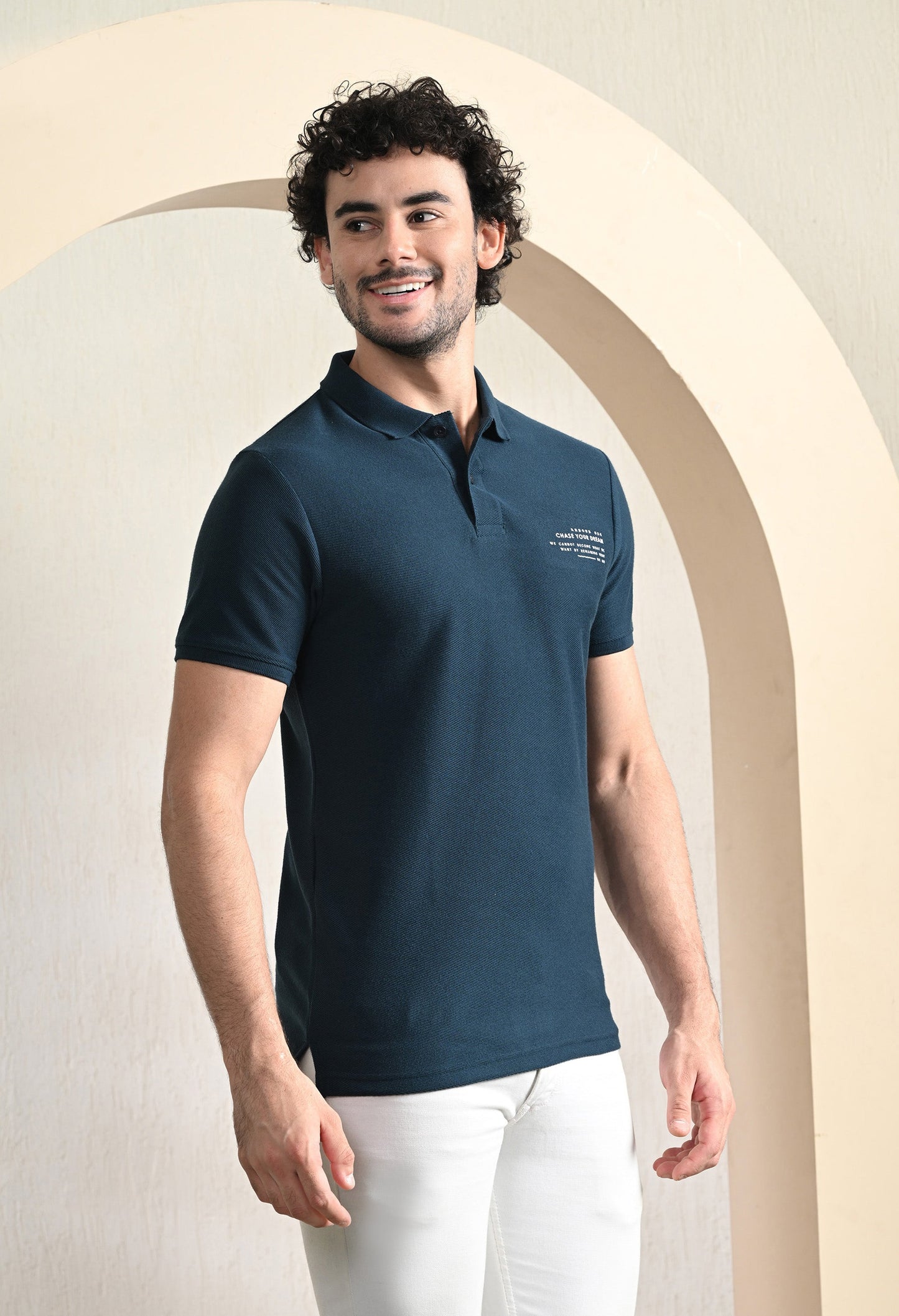 Arbour Men Polo Neck Solid Plain Slim Fit T-Shirt