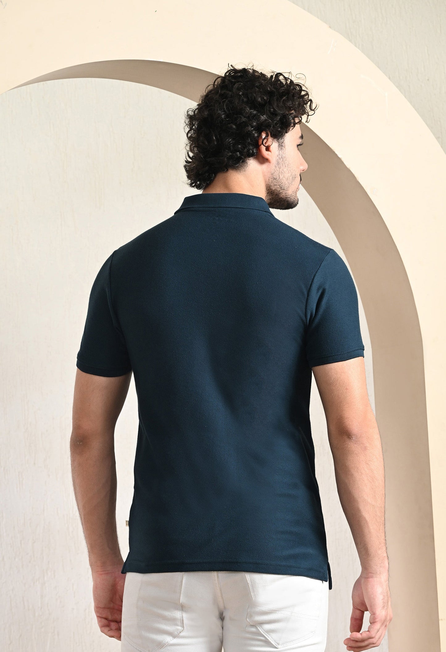 Arbour Men Polo Neck Solid Plain Slim Fit T-Shirt