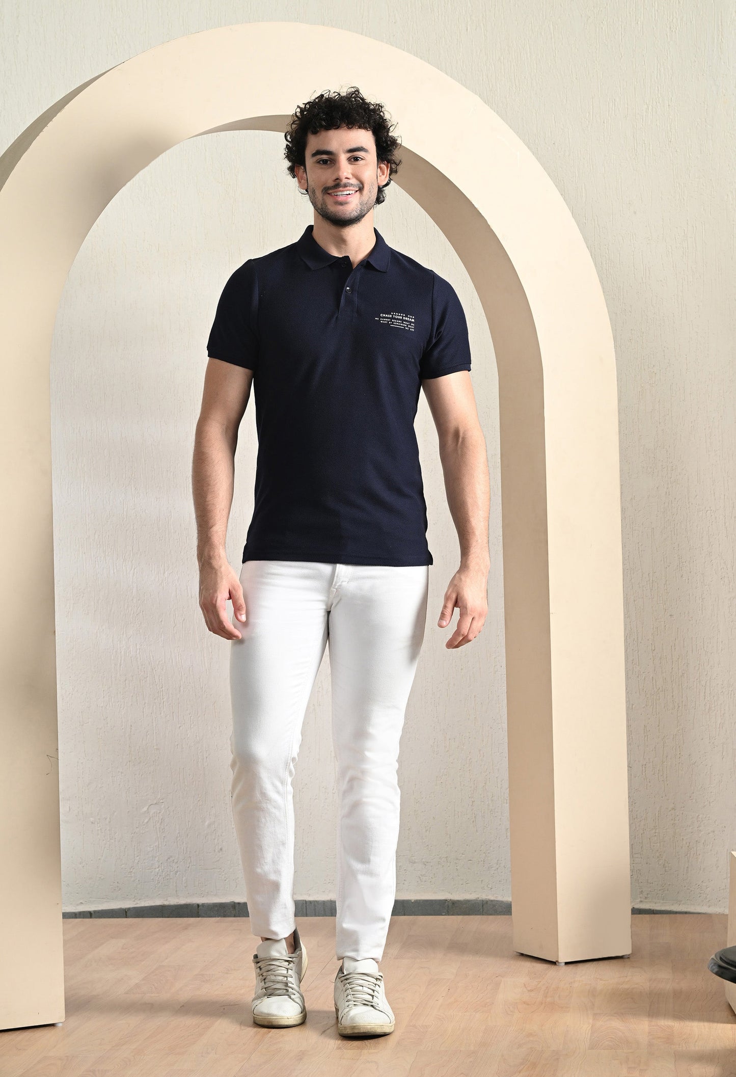 Arbour Men Polo Neck Solid Plain Slim Fit T-Shirt