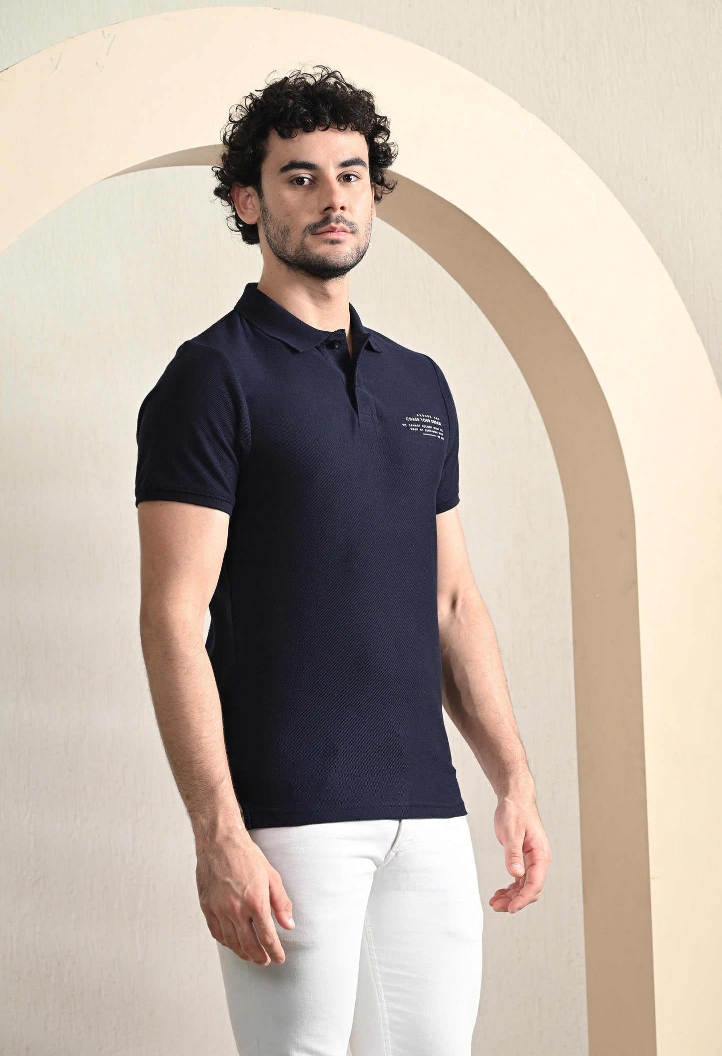 Arbour Men Polo Neck Solid Plain Slim Fit T-Shirt