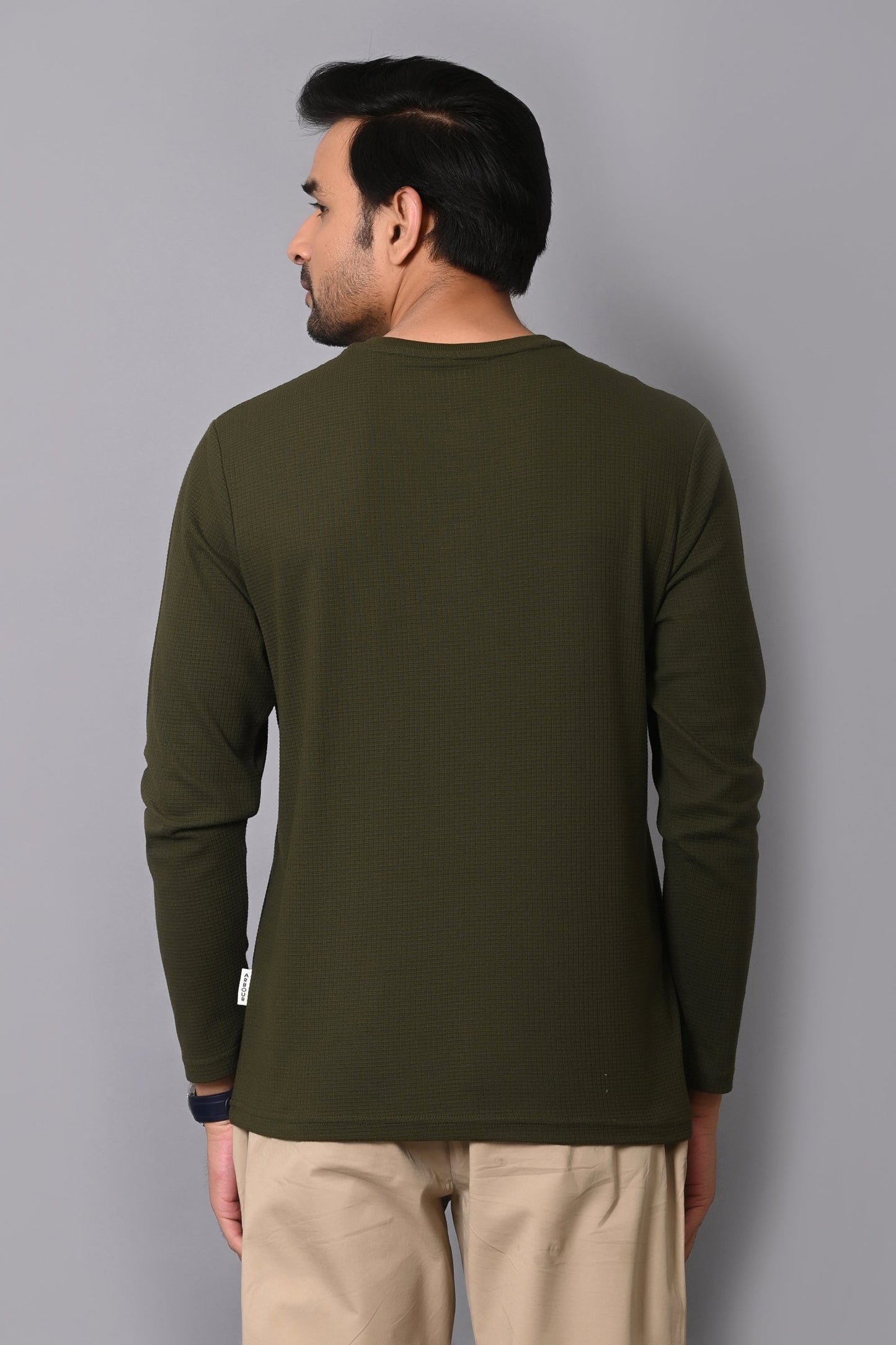 Arbour Men Henley Neck slim Fit Full Sleeves T-Shirt