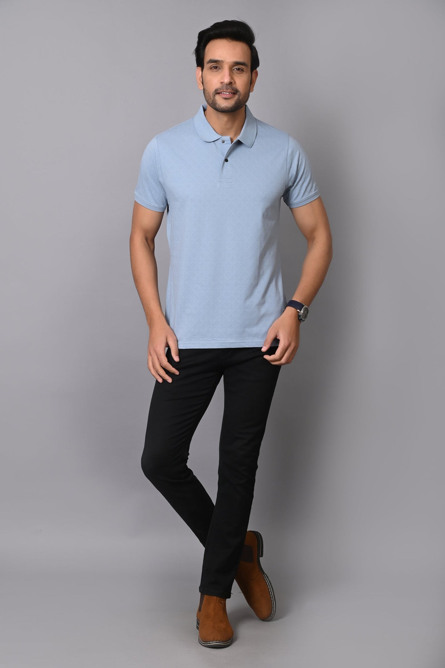 Arbour Men Polo Neck Solid Half Sleeves T-Shirt