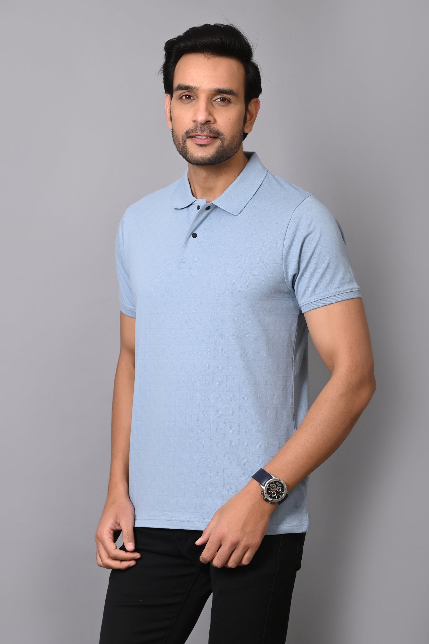 Arbour Men Polo Neck Solid Half Sleeves T-Shirt