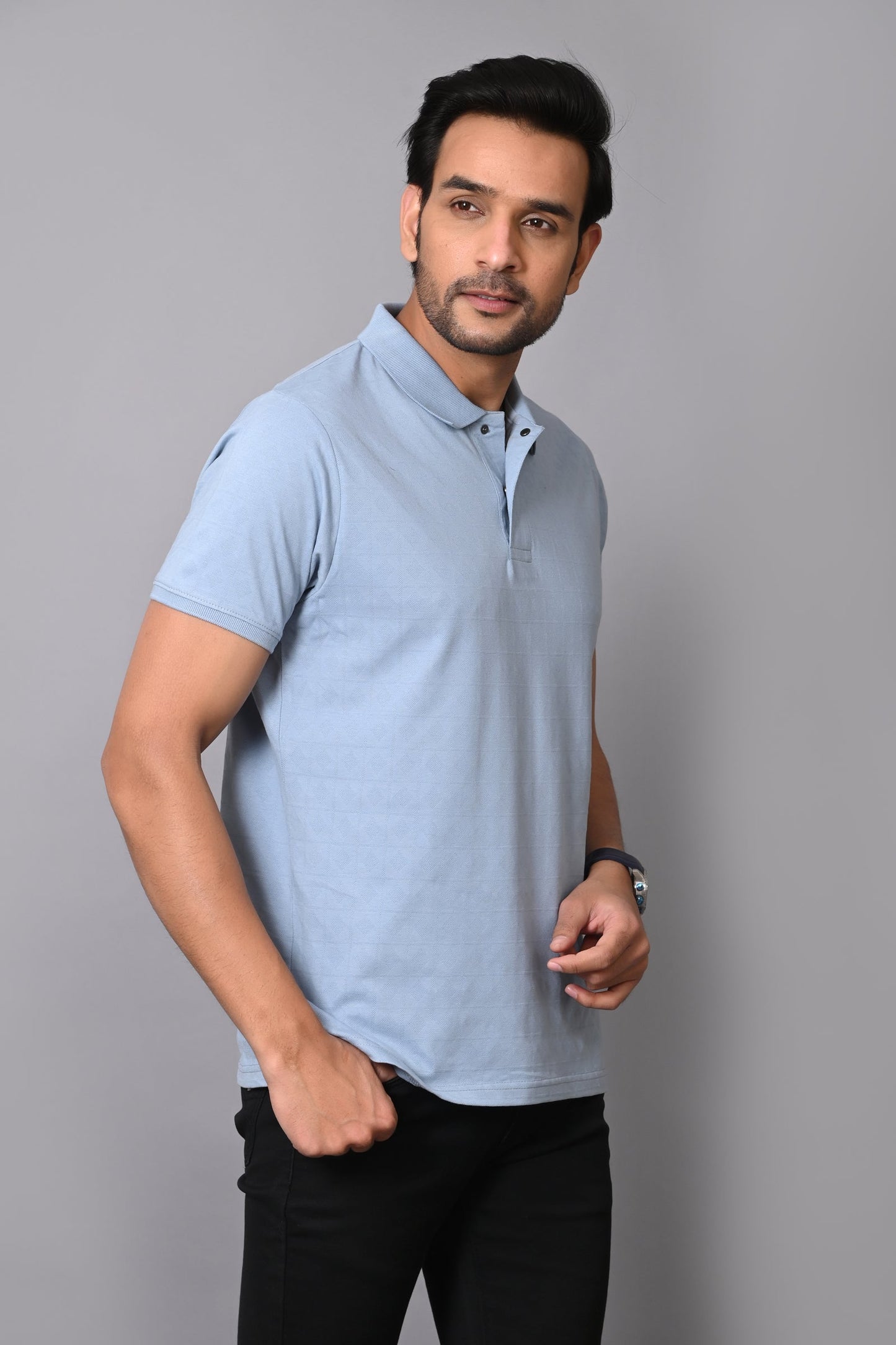 Arbour Men Polo Neck Solid Half Sleeves T-Shirt