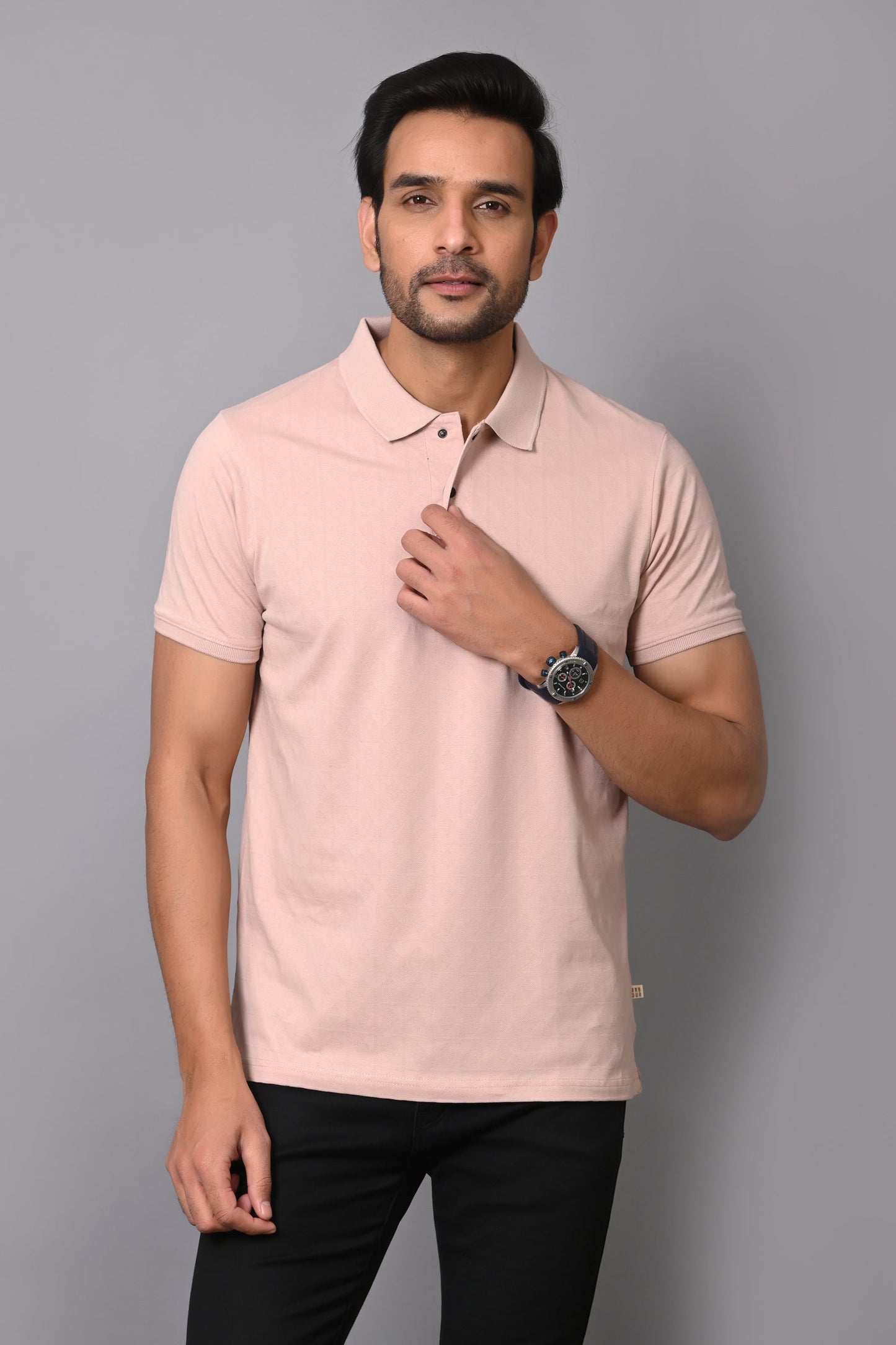 Arbour Men Polo Neck Solid Half Sleeves T-Shirt