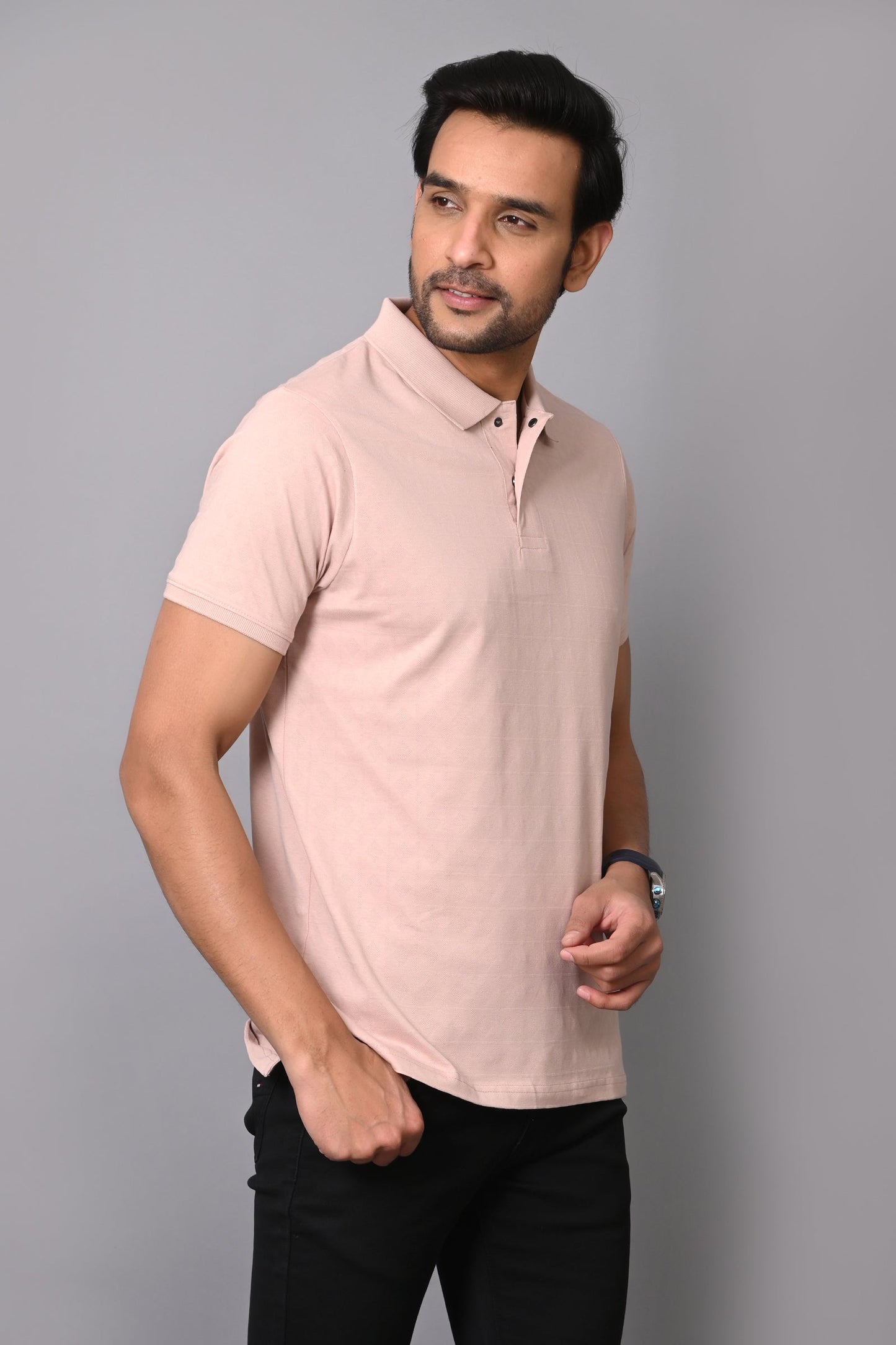 Arbour Men Polo Neck Solid Half Sleeves T-Shirt