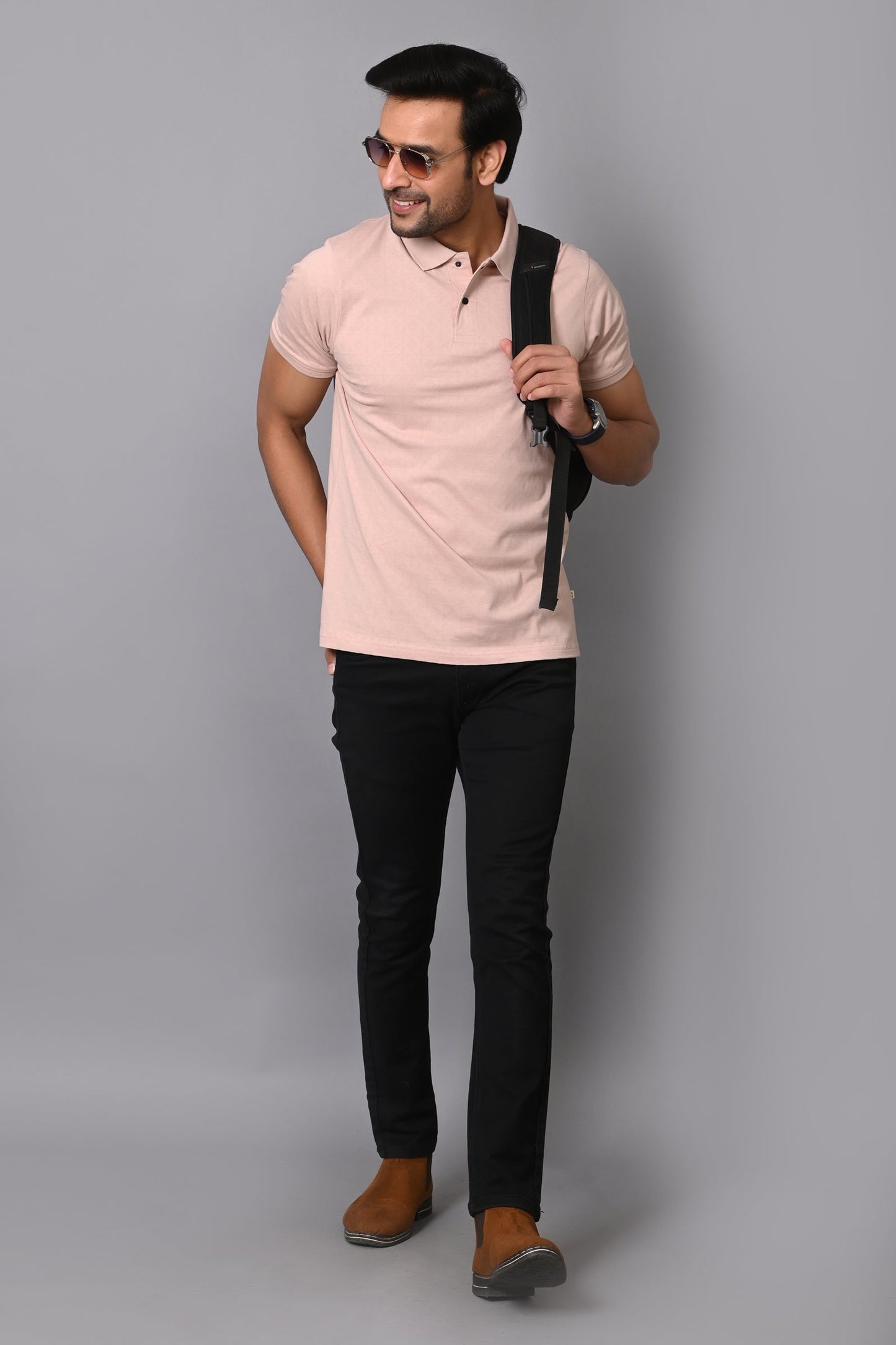 Arbour Men Polo Neck Solid Half Sleeves T-Shirt