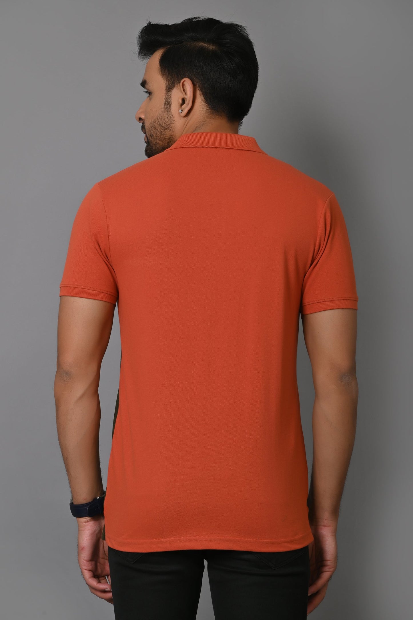 Arbour Men Colorblock Polo Neck Cotton Blend  T-Shirt