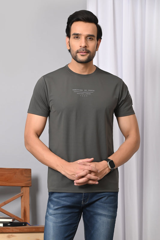 Arbour Men Round Neck Solid Slim Fit Half Sleeves T-Shirt