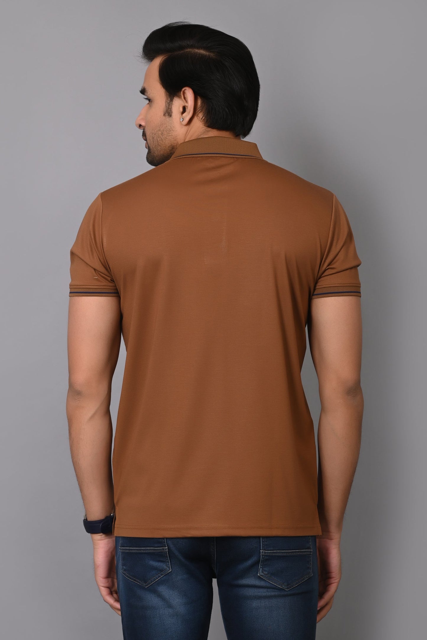 Arbour Men Polo Neck Solid Half Sleeves T-Shirt