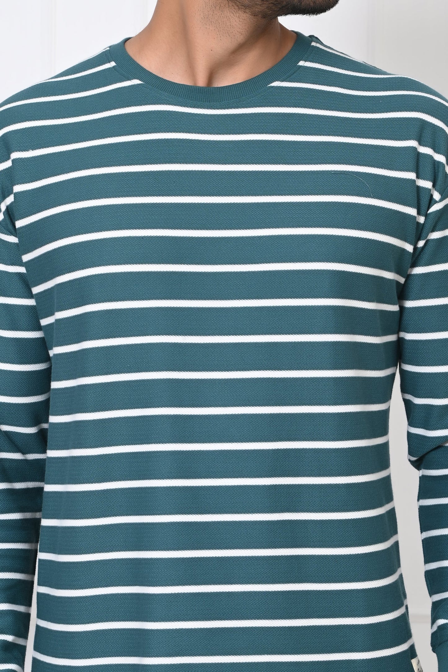 Arbour Men Round Neck Stripes Full Sleeves T-Shirt