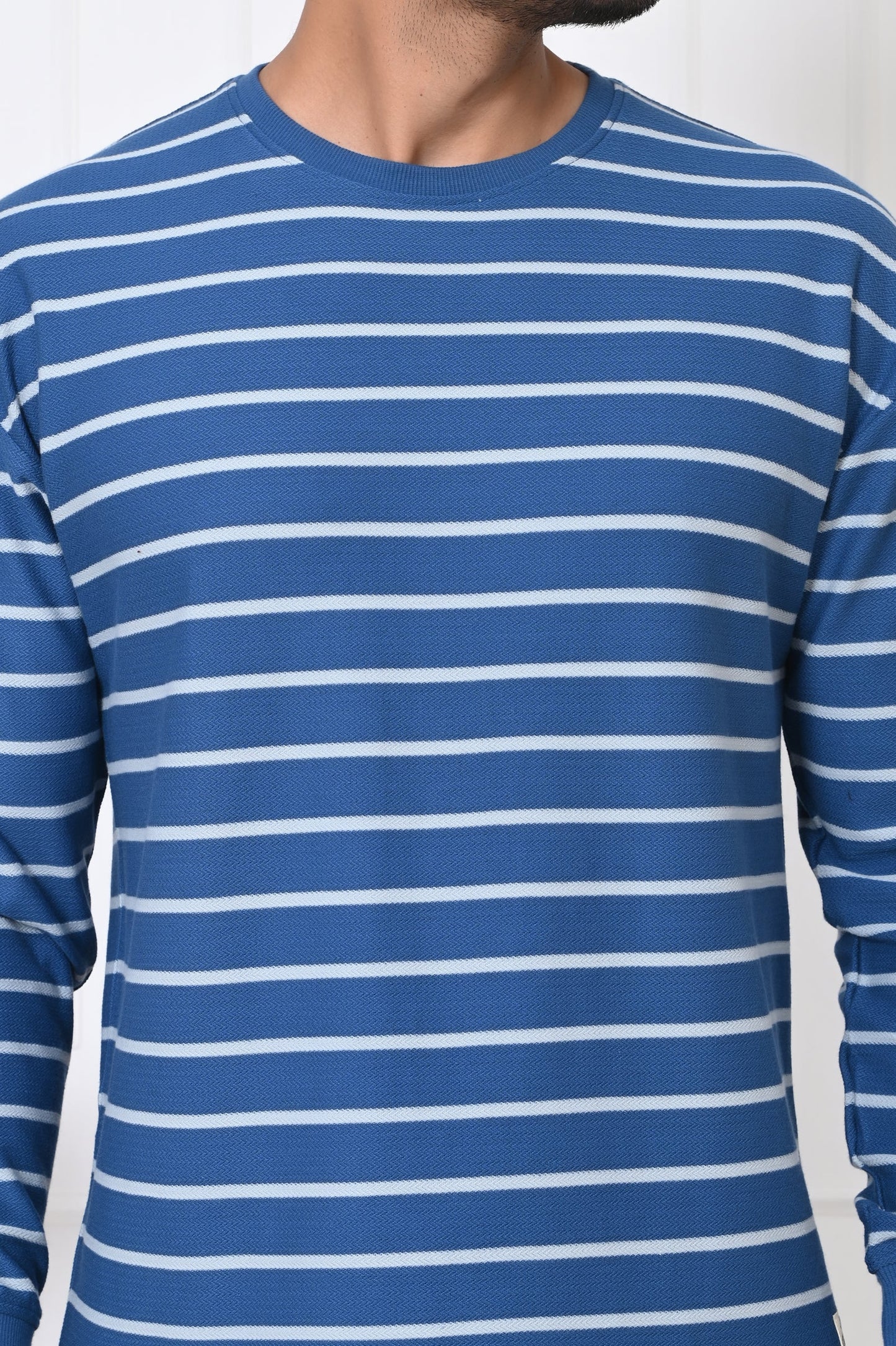 Arbour Men Round Neck Stripes Full Sleeves T-Shirt