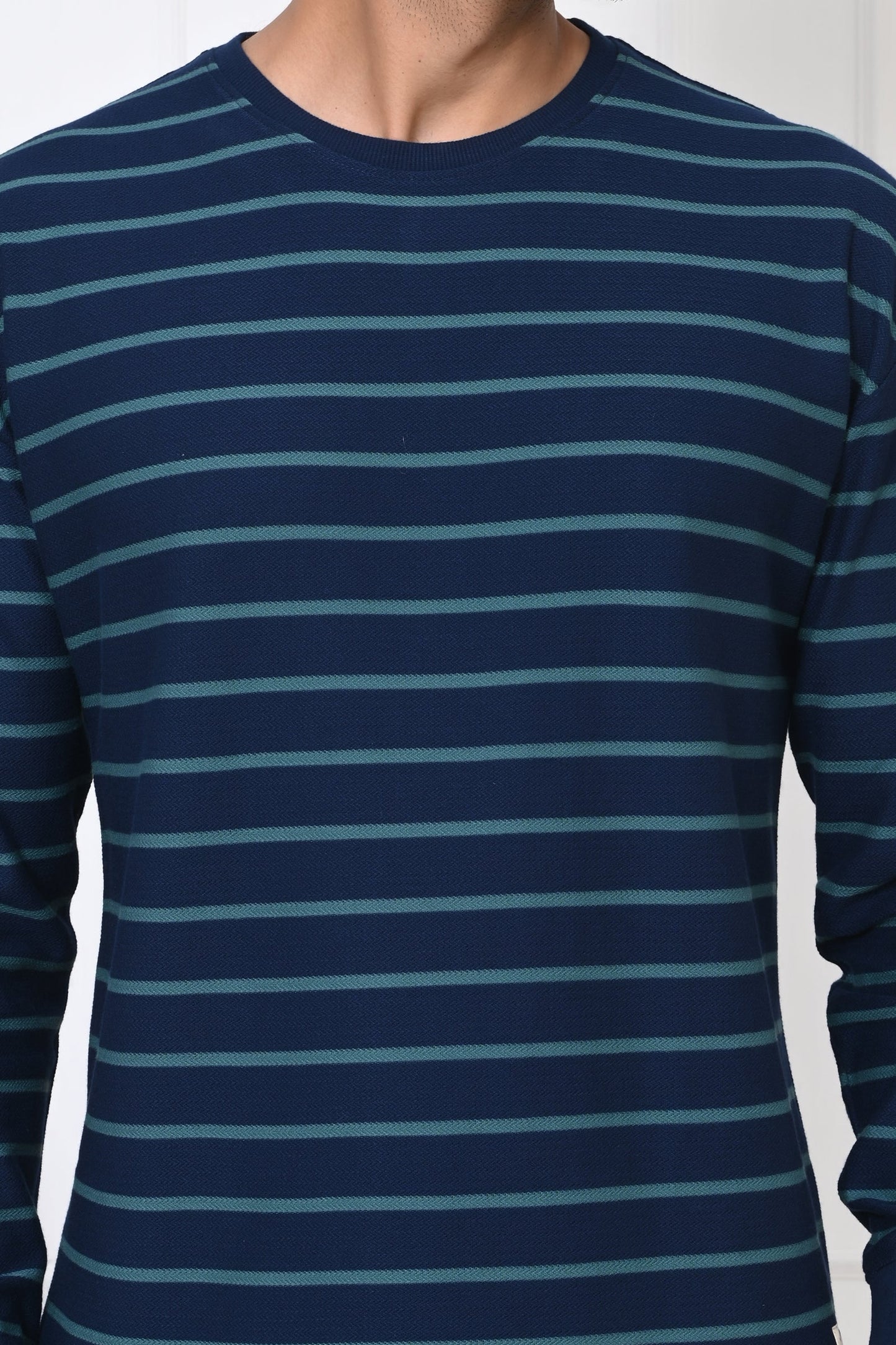 Arbour Men Round Neck Stripes Full Sleeves T-Shirt