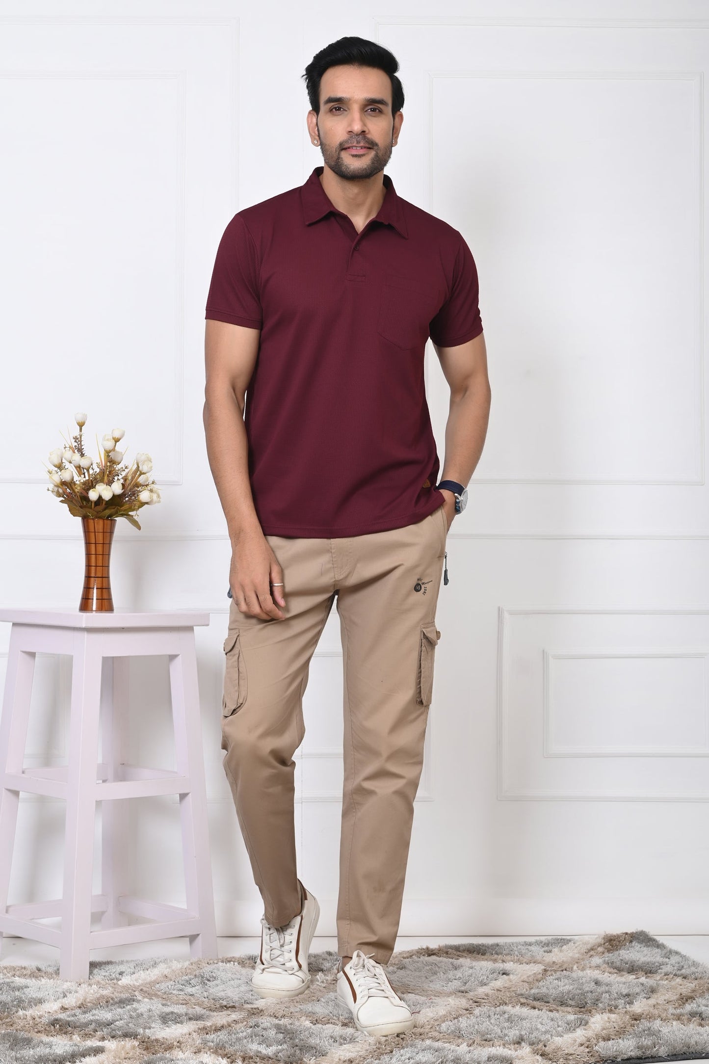 Arbour Men Polo Neck Casual Half Sleeves T-Shirt