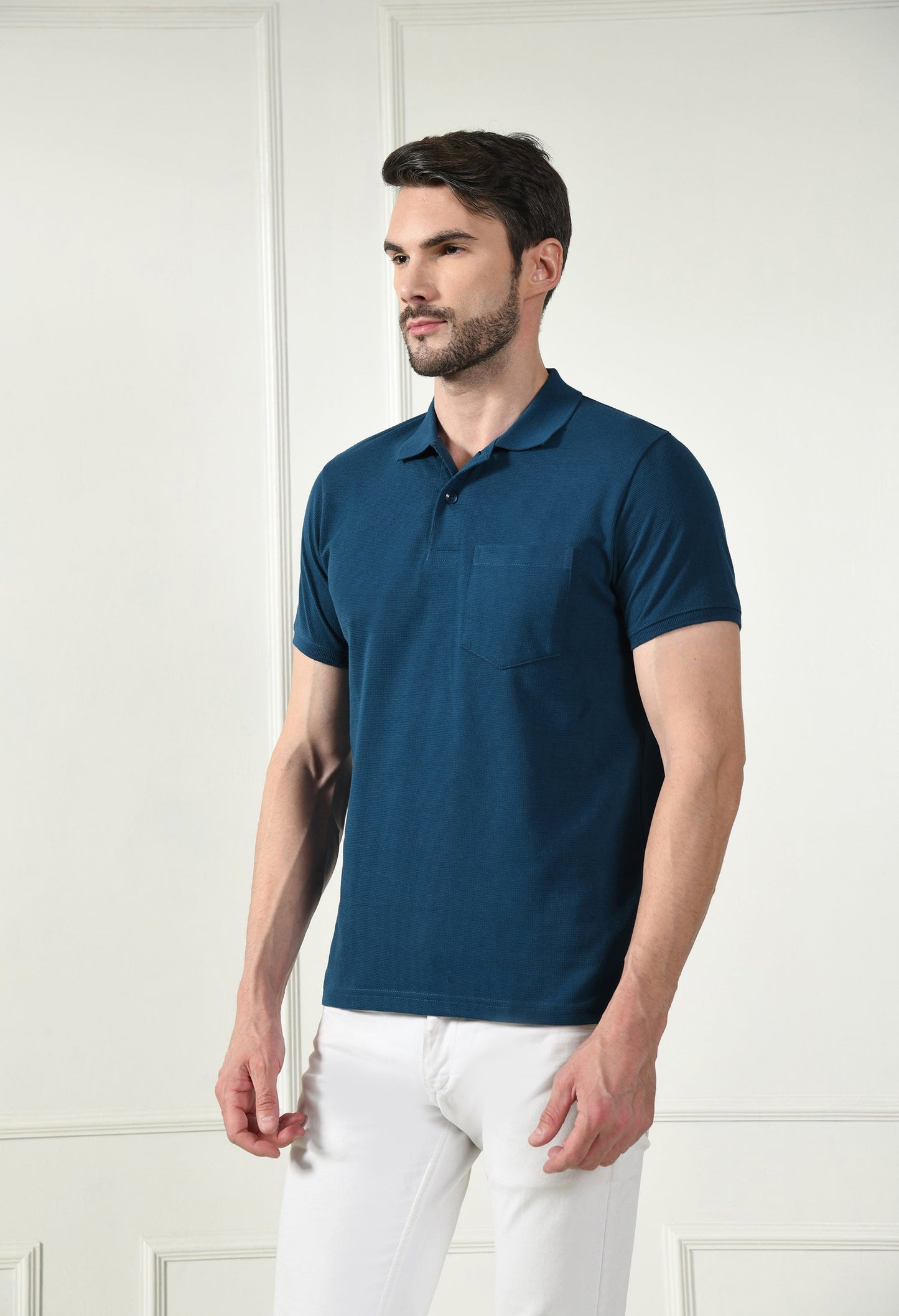 Arbour Men Polo Neck Pocket Half Sleeves T-Shirt