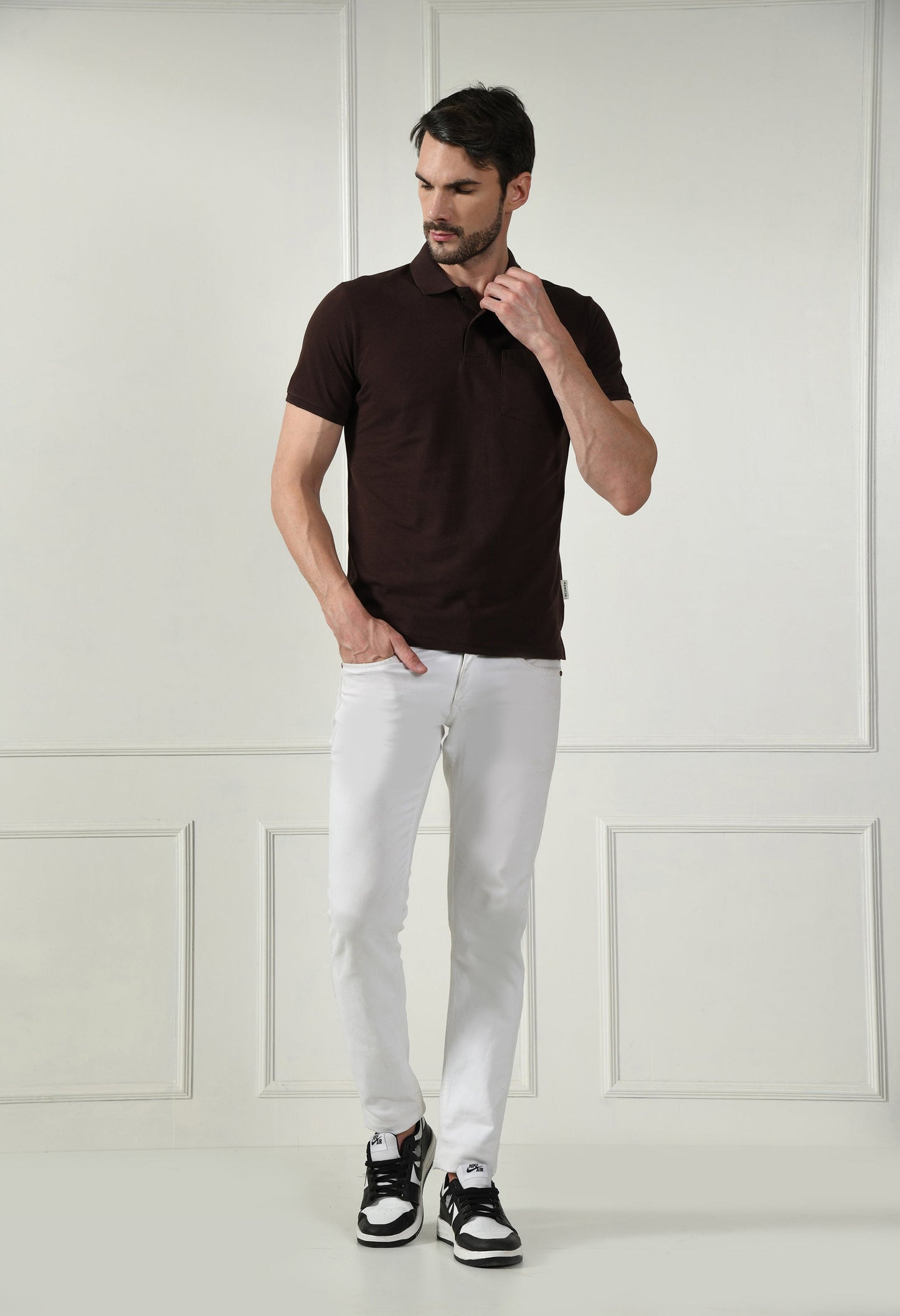 Arbour Men Polo Neck Pocket Half Sleeves T-Shirt