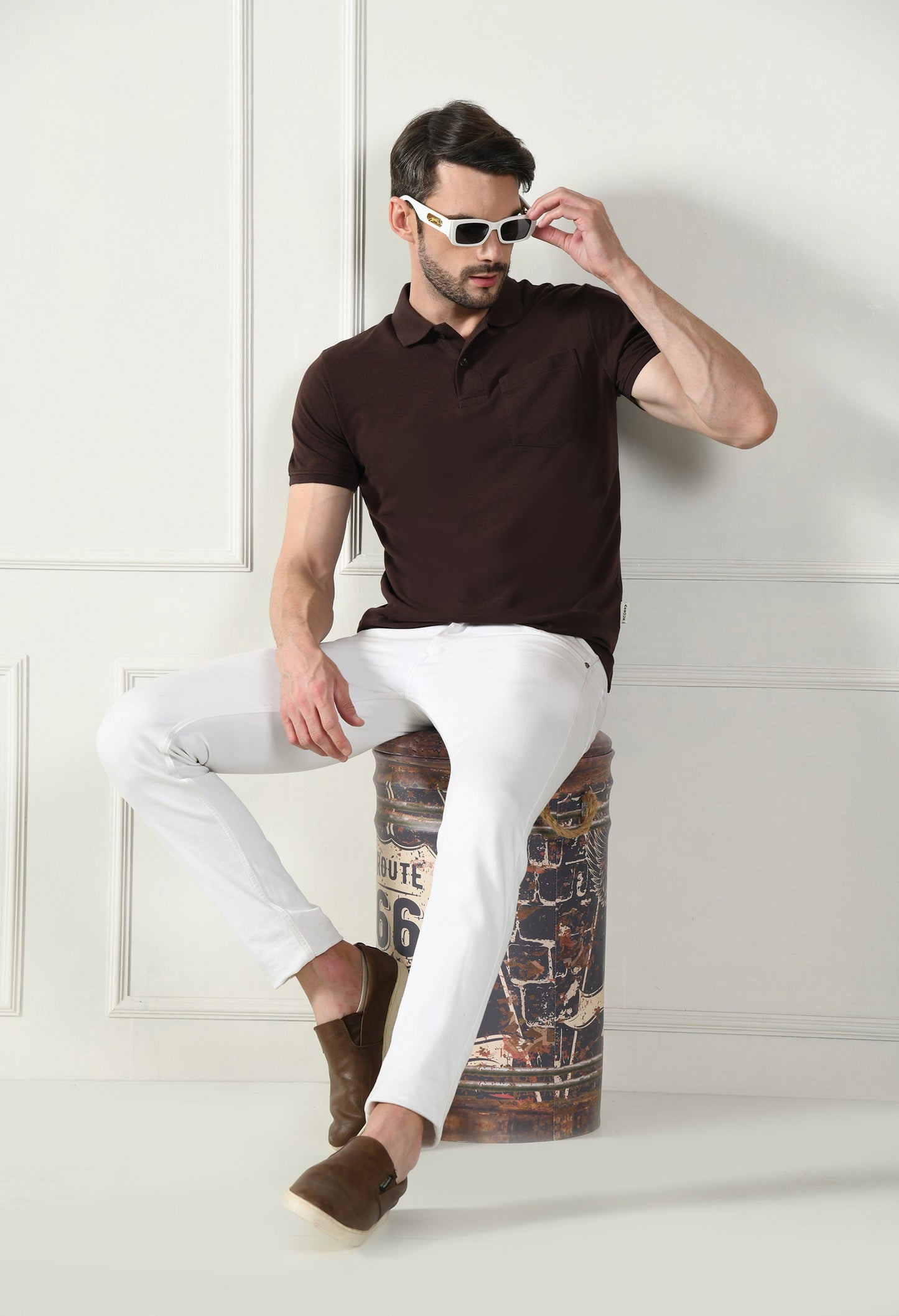 Arbour Men Polo Neck Pocket Half Sleeves T-Shirt