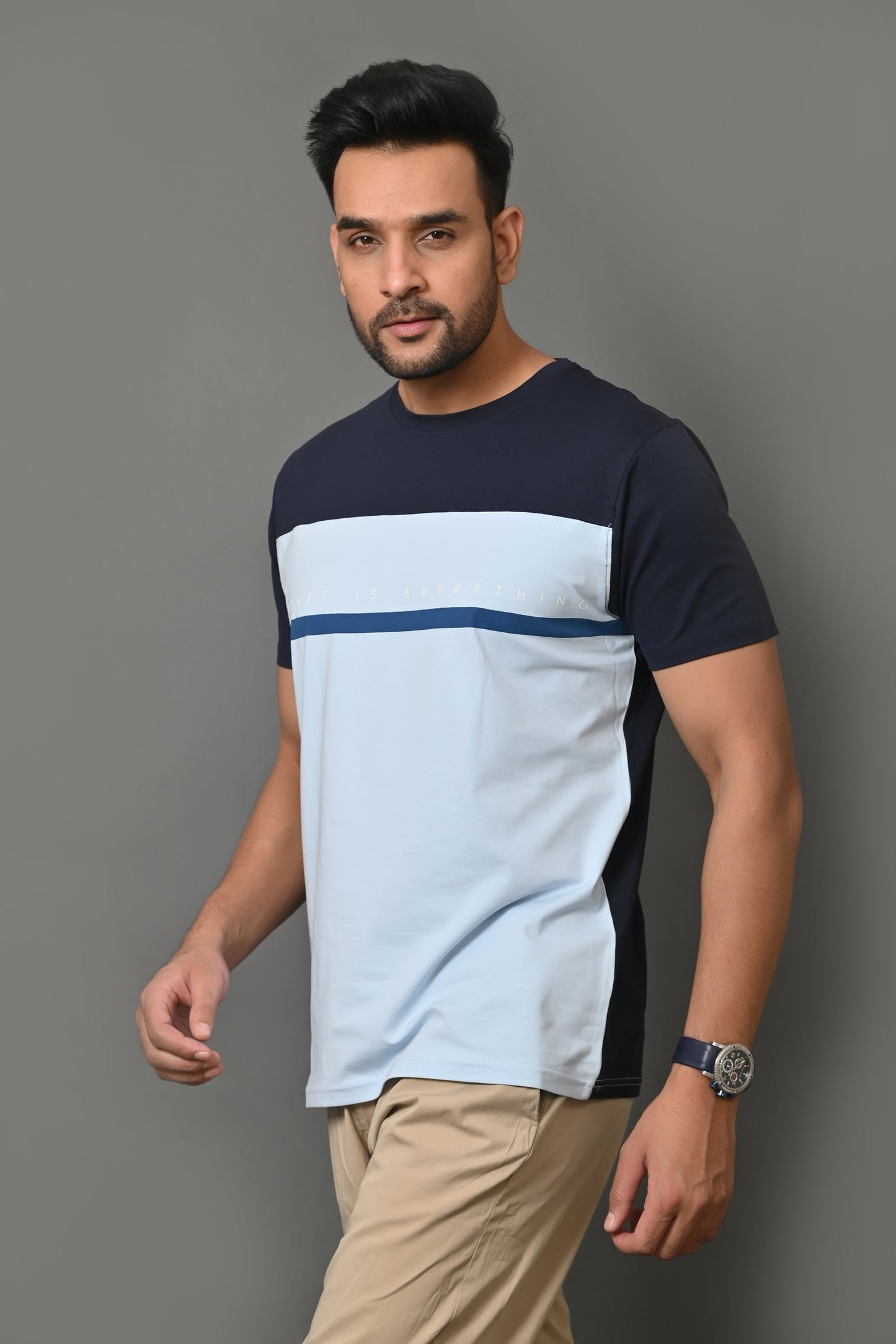 Arbour Men Round Neck Chest Print Half Sleeves T-shirt