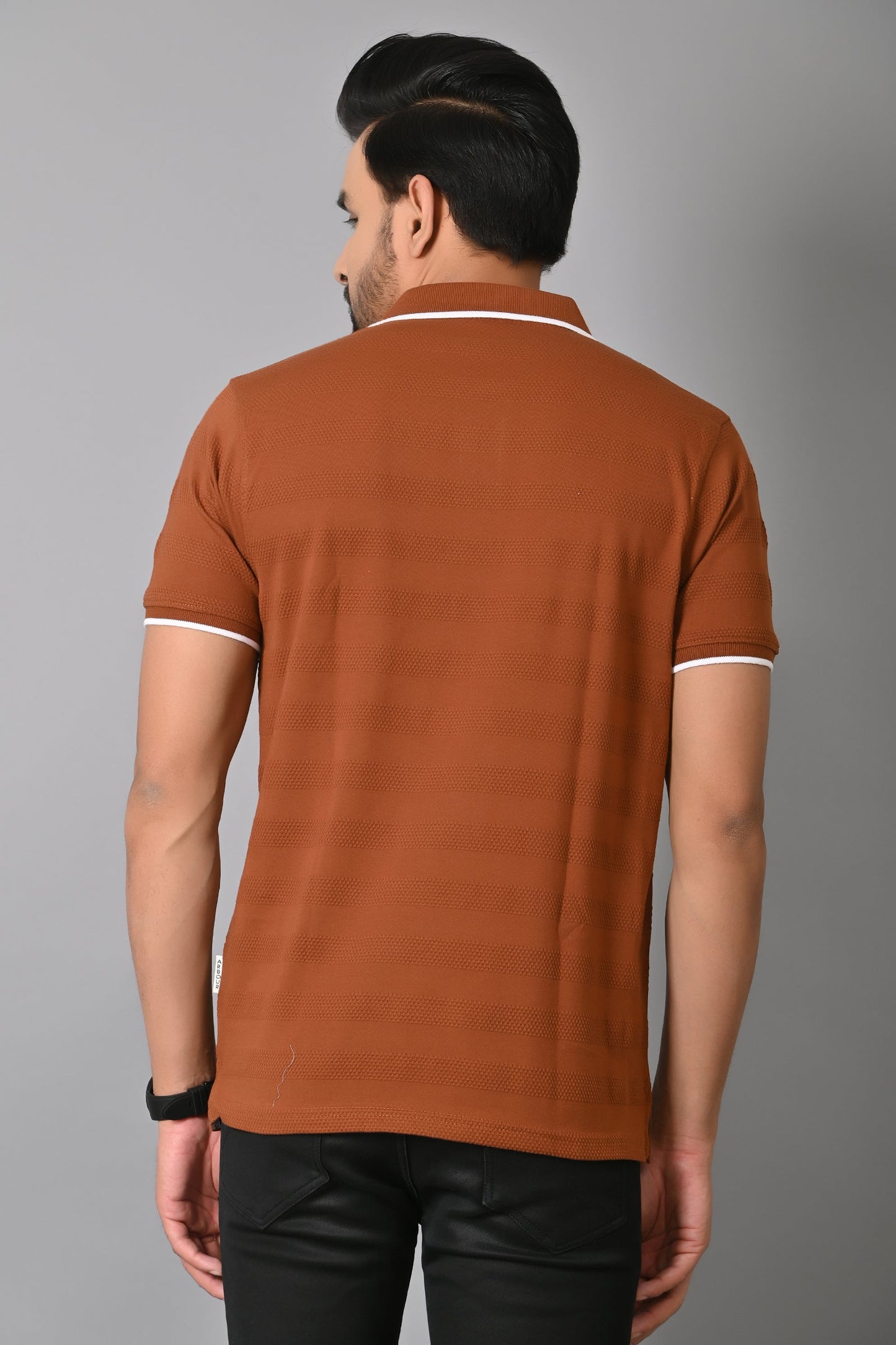 Arbour Men Polo Neck Half Sleeves Solid Casual T-Shirt