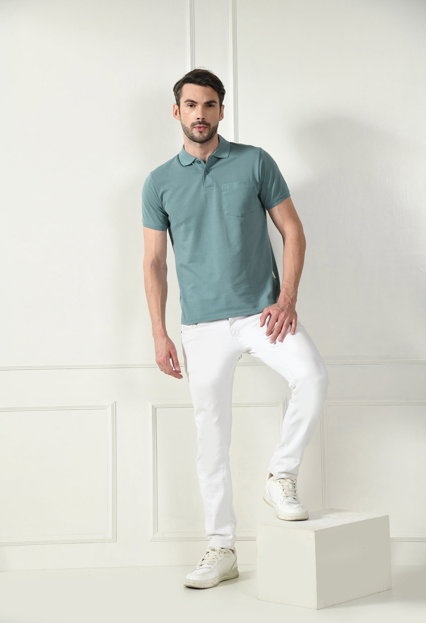 Arbour Men Polo Neck Pocket Half Sleeves T-Shirt